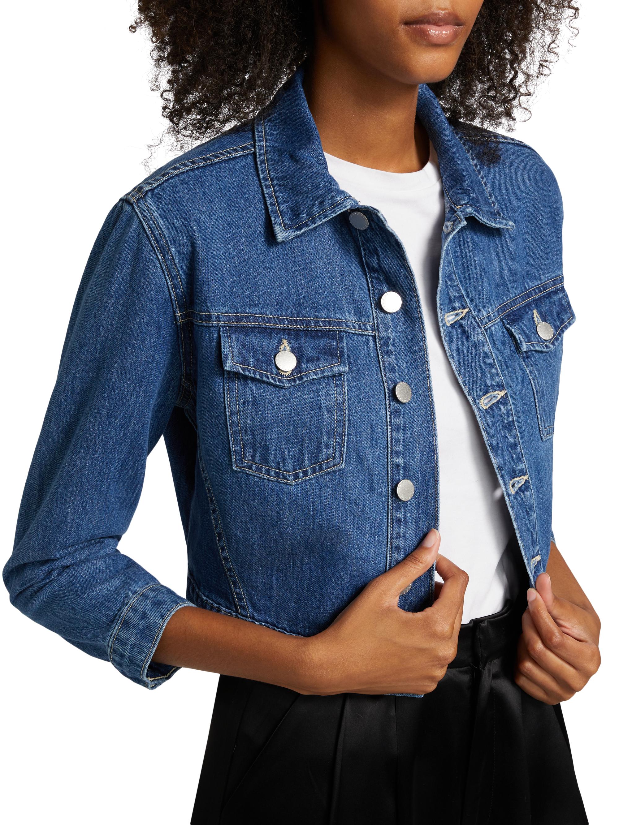L'AGENCE Koda Crop Denim Jacket | Saks Fifth Avenue