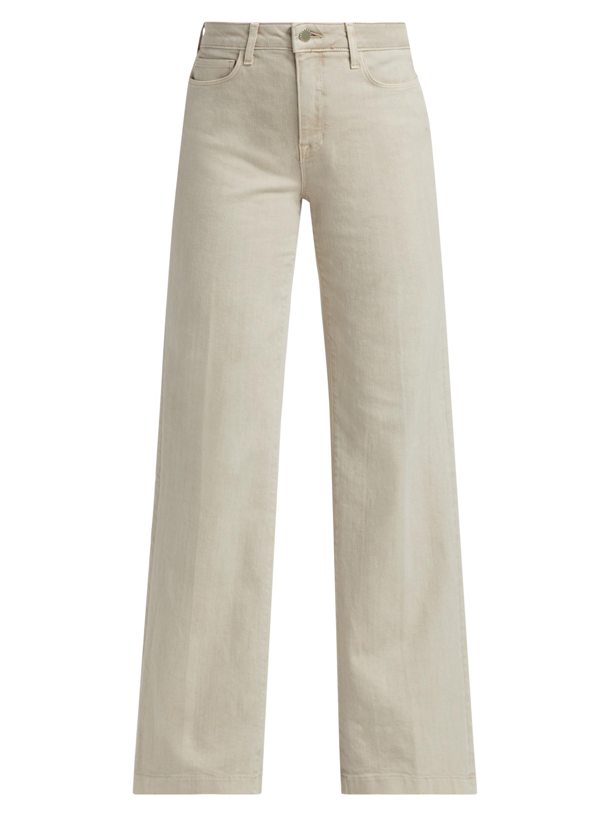 L'AGENCE Women's Scottie High-Rise Wide-Leg Pants - Biscuit