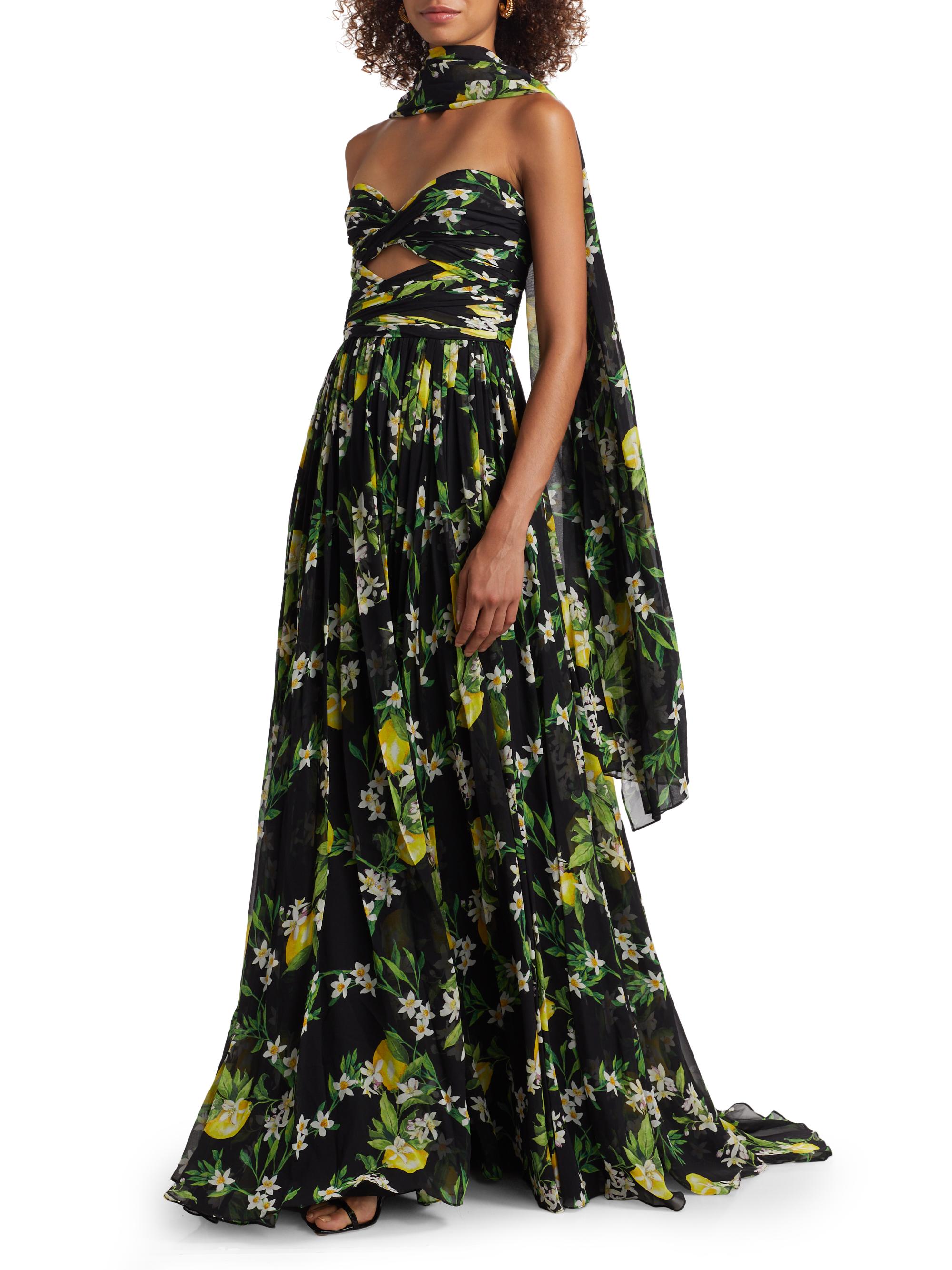 strapless formal dress with scarf Strapless Maxi Dress w/ Scarf Black main image 1