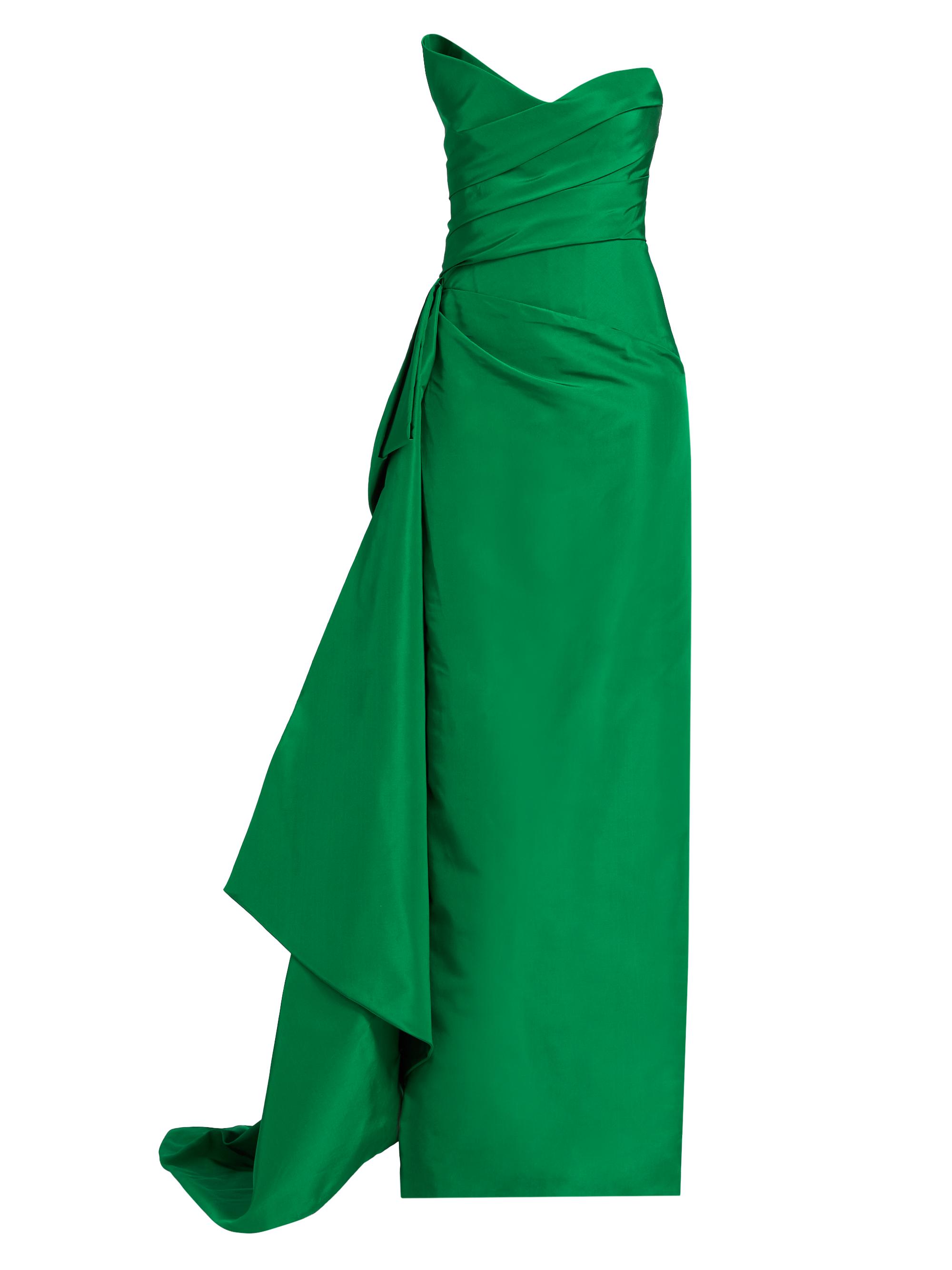 Monique Lhuillier Women's Asymmetric Draped Column Gown - Grass