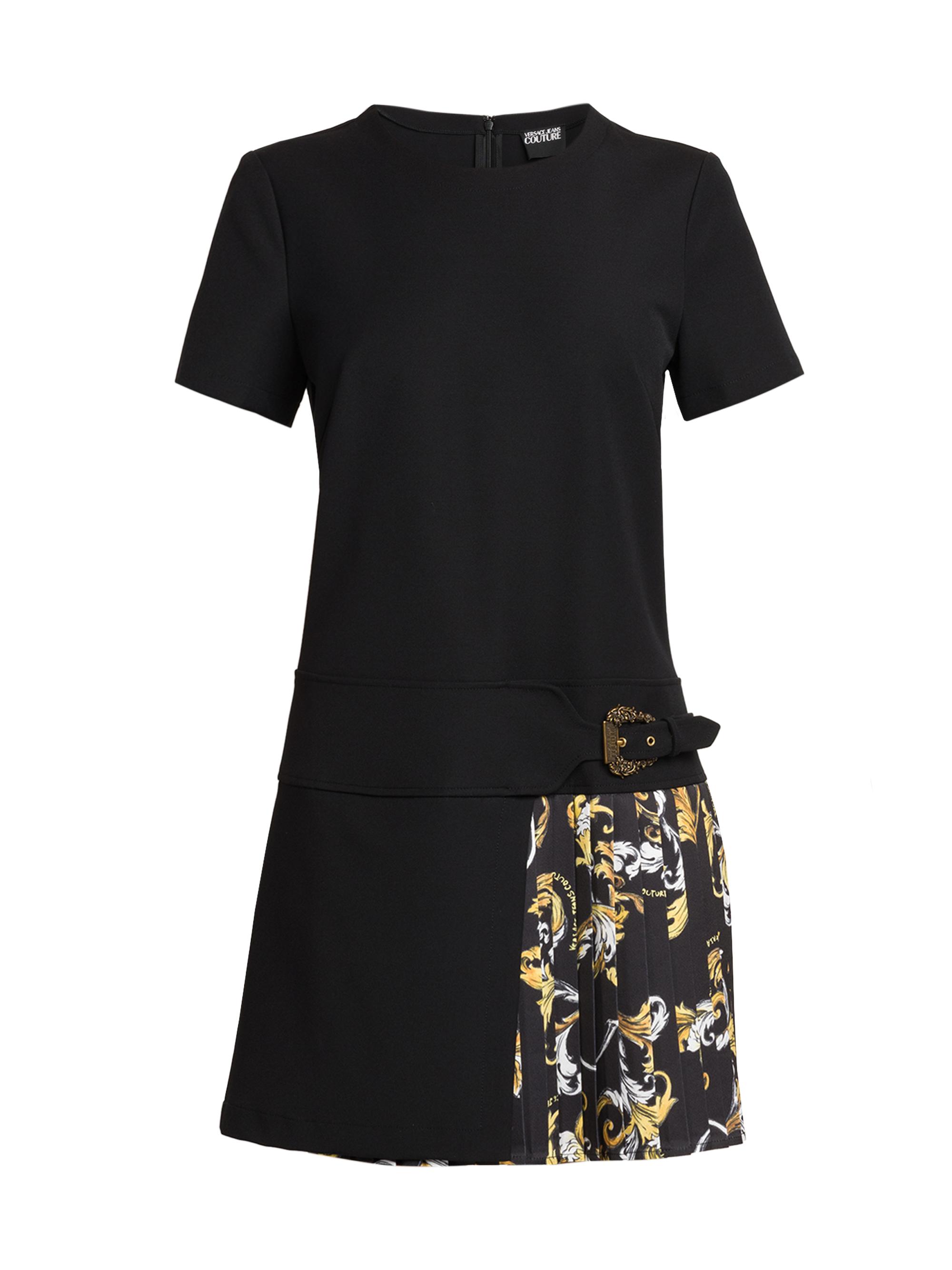 Versace Jeans Couture Women's Vestiti Baroque Pleated Minidress - Black