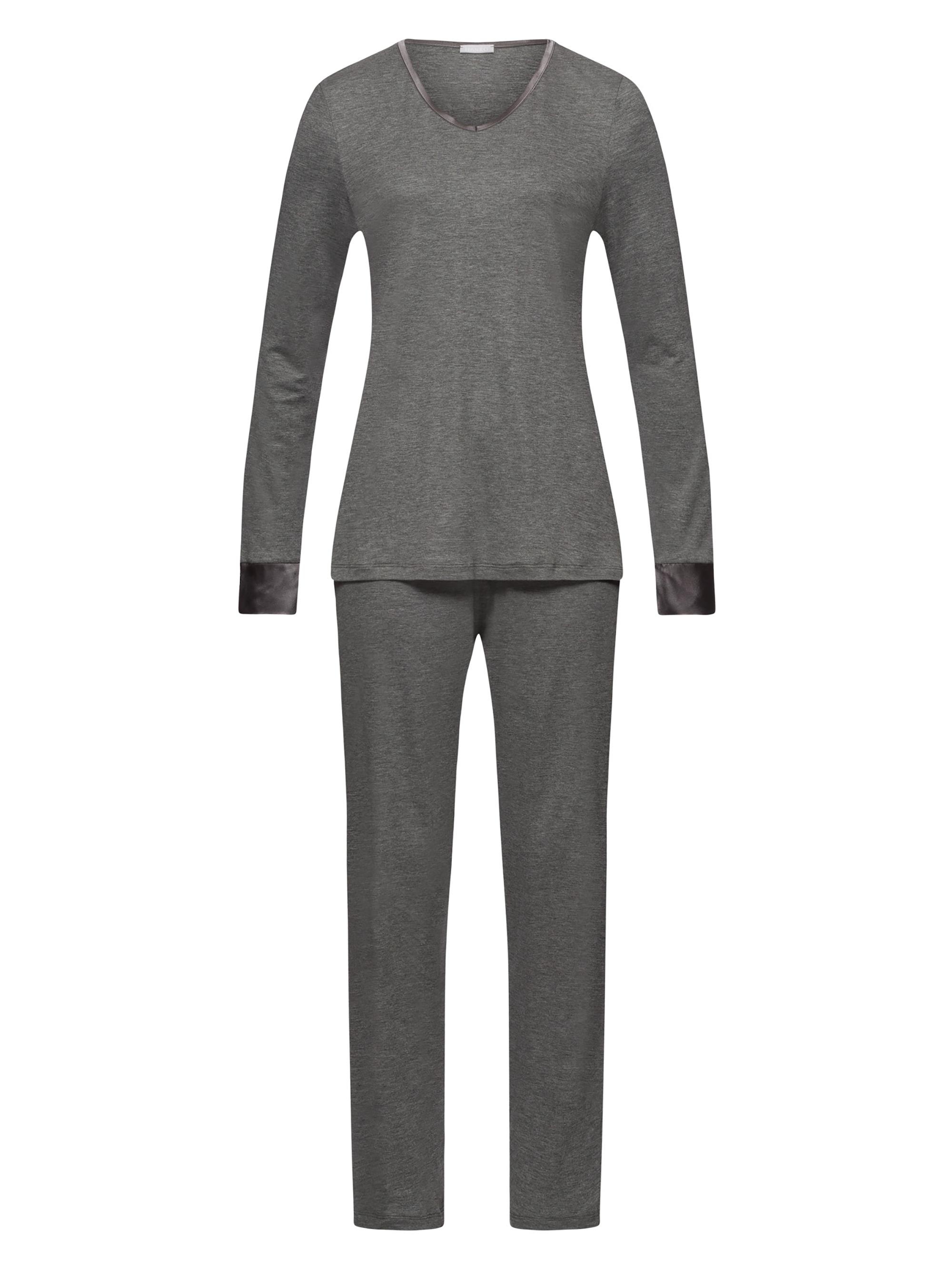 Hanro Women's Virginia 2-Piece Long-Sleeve Pajama Set - Stone Melange