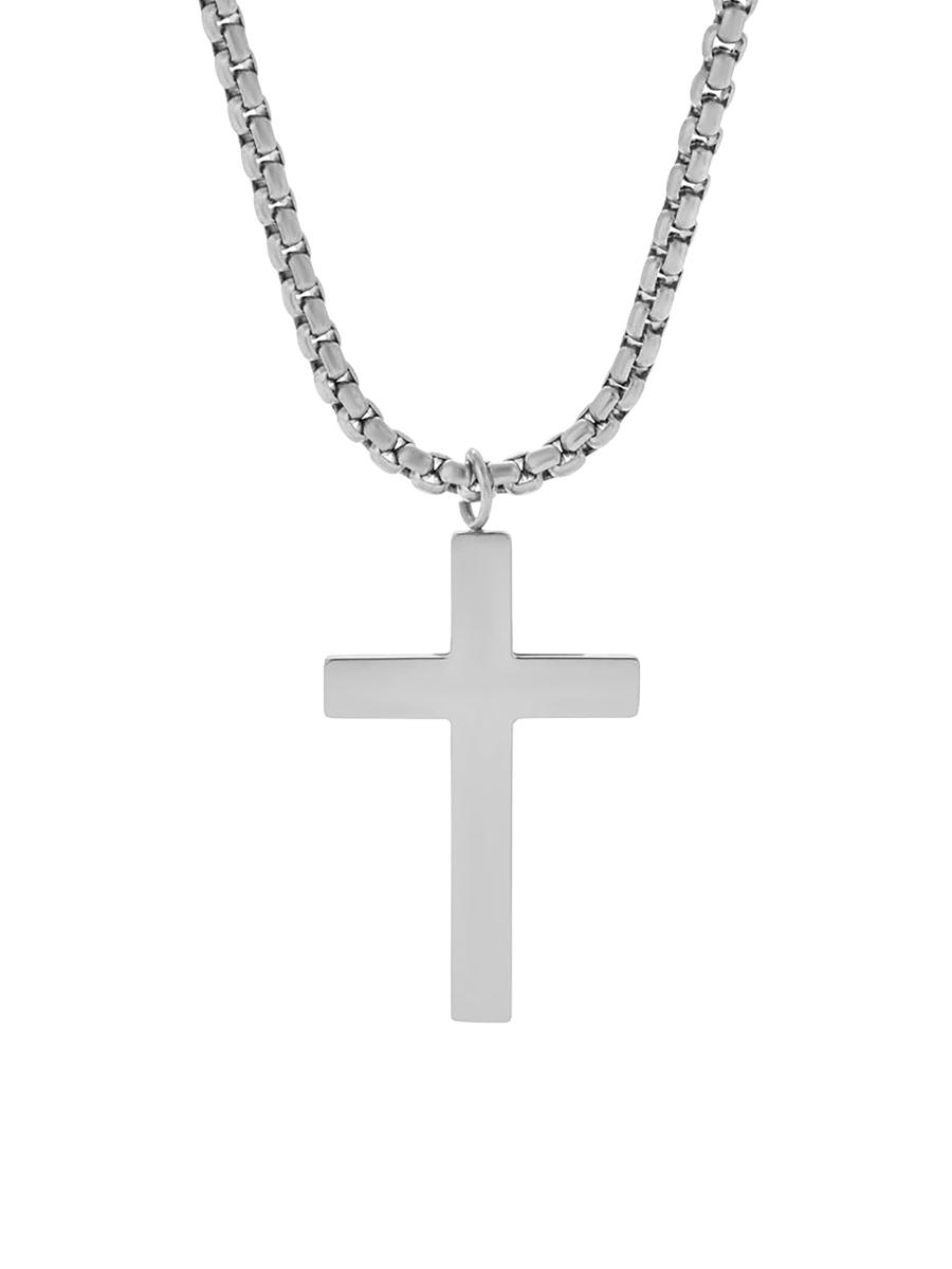 brook & york Stainless Steel Cross Pendant Necklace | Saks