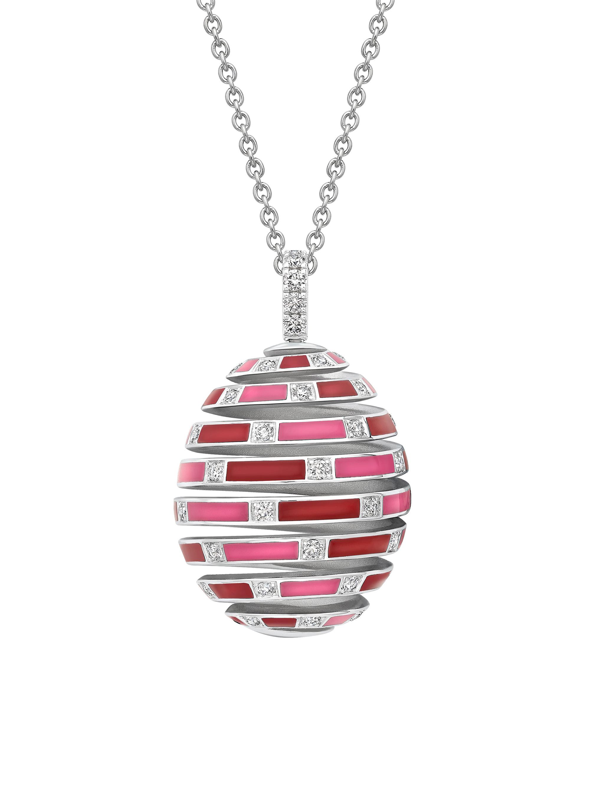 Fabergé Women's  x Beetlejuice Beetlejuice White Gold, Ruby, Diamond & Red Enamel Spiral Pendant - Red