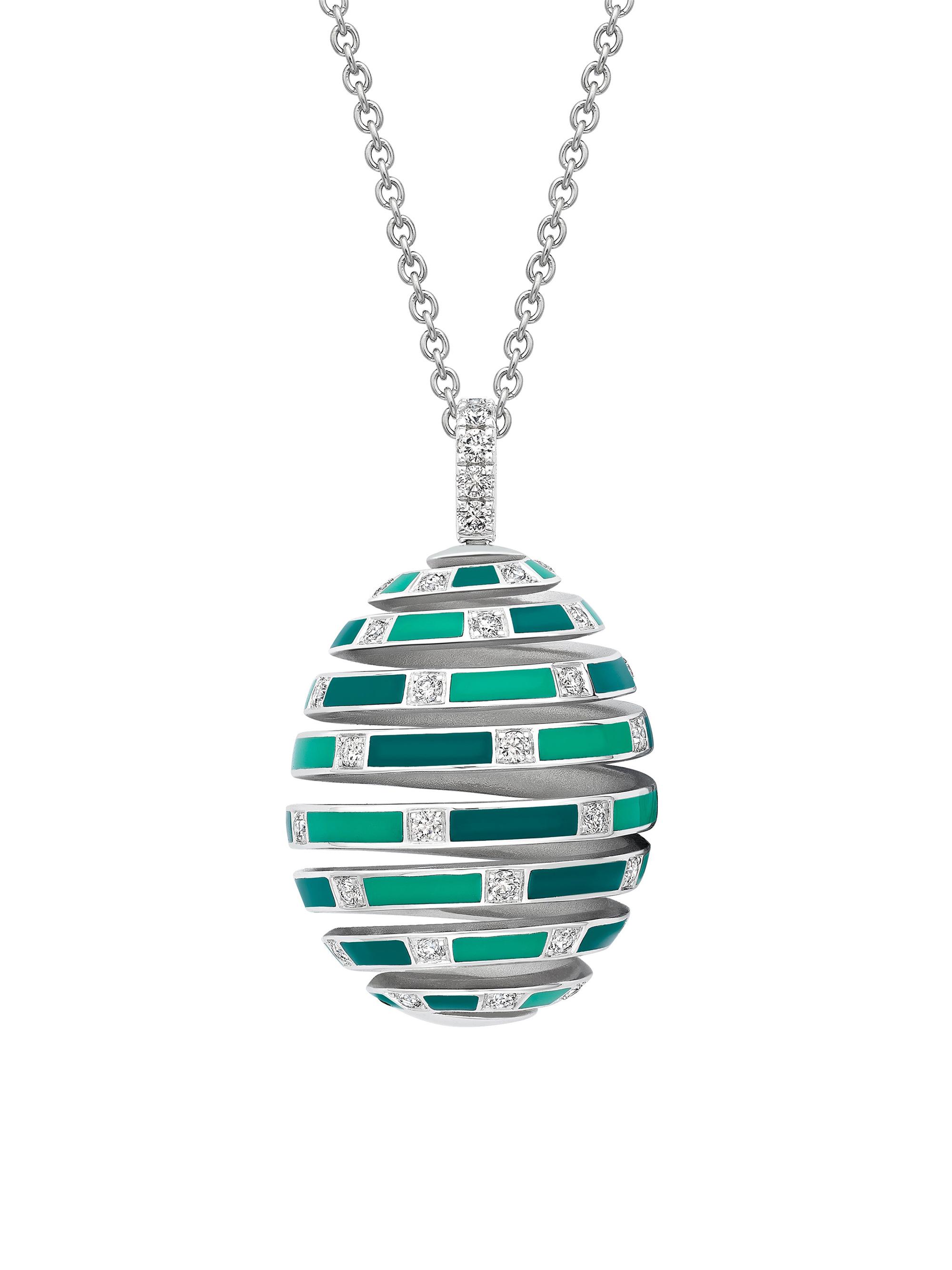 Fabergé Imperial Zenya White Gold & Emerald Egg Pendant | Saks