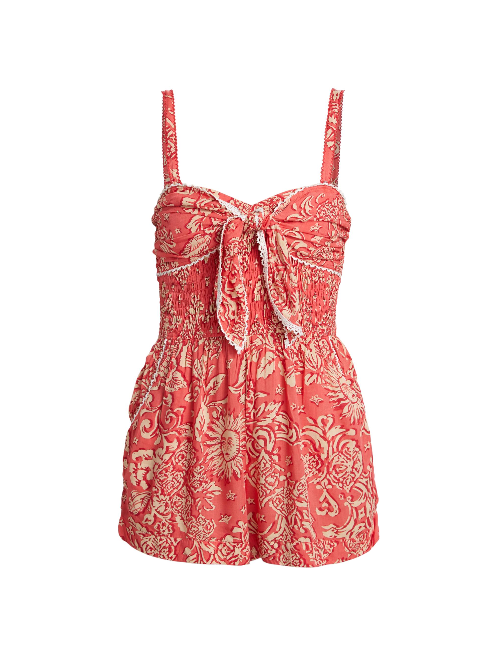 Poupette St Barth Women's Claudia Paisley Romper - Pink Oriental Foulard