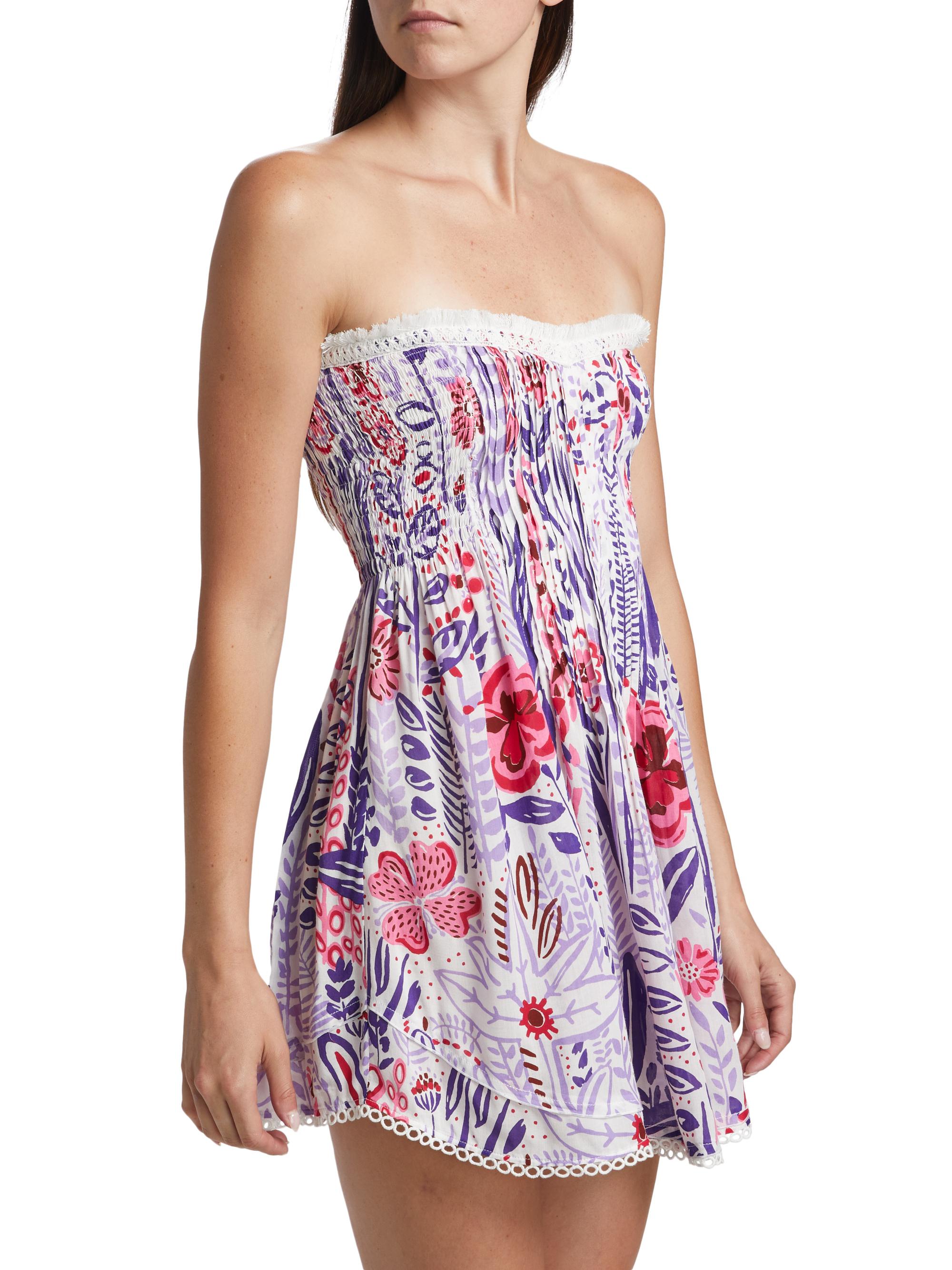 Poupette St Barth Claire Floral Bandeau Minidress | Saks Fifth Avenue