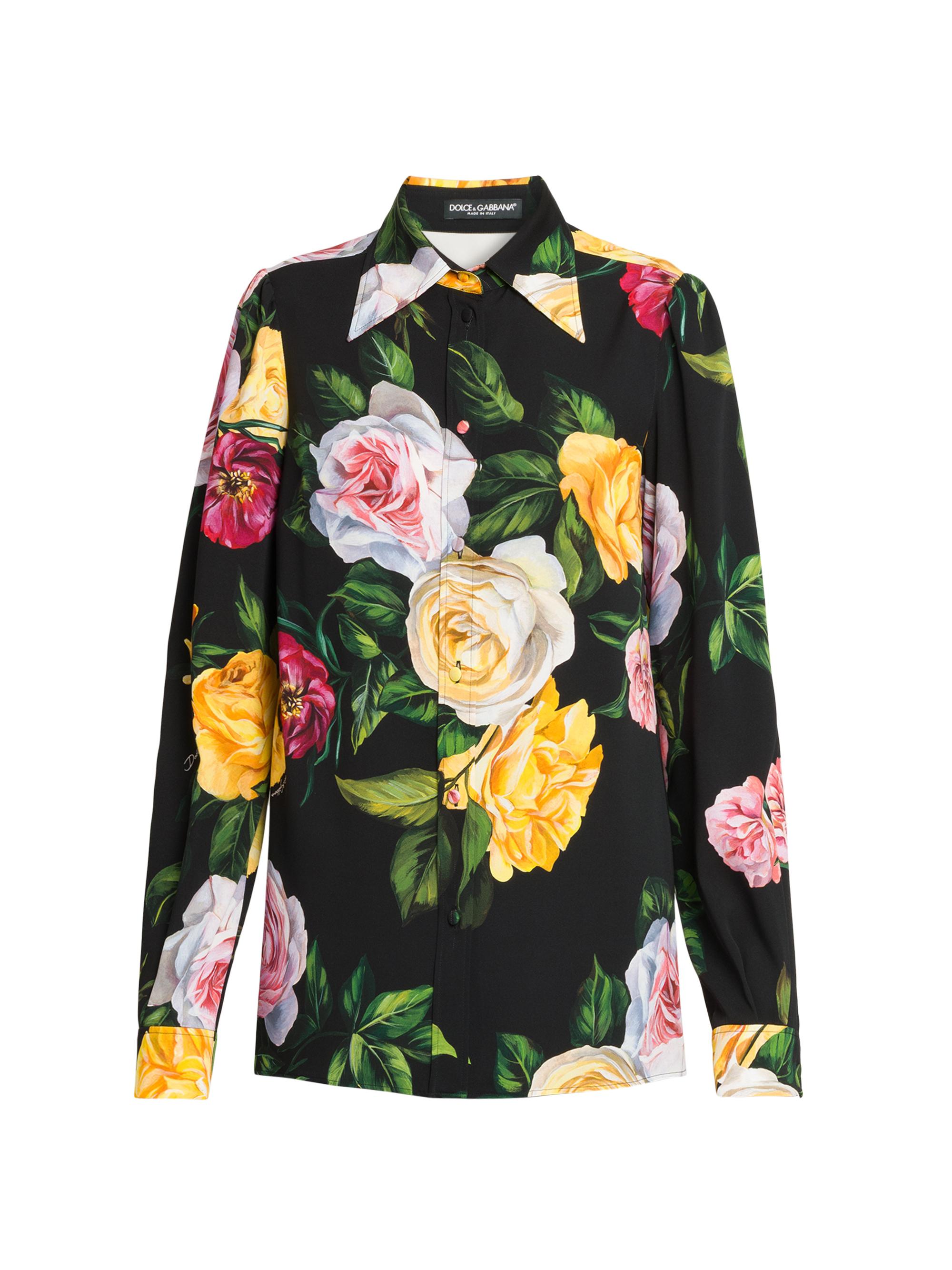 トップス DOLCE &GABBA N A DOLCE & GABBANA Top Multicolor Floral Long Sleeves Cropped