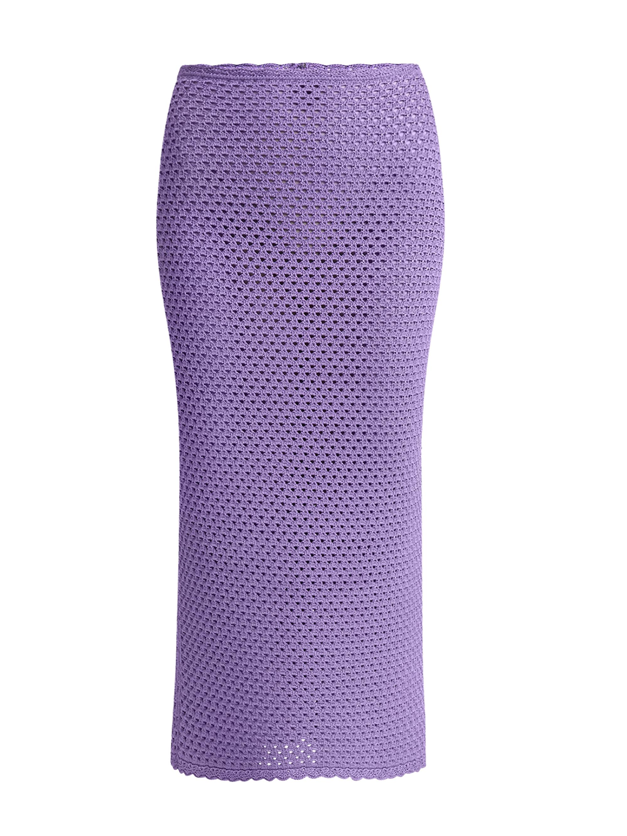 Dolce & Gabbana Women's Crochet Midi-Skirt - Violet