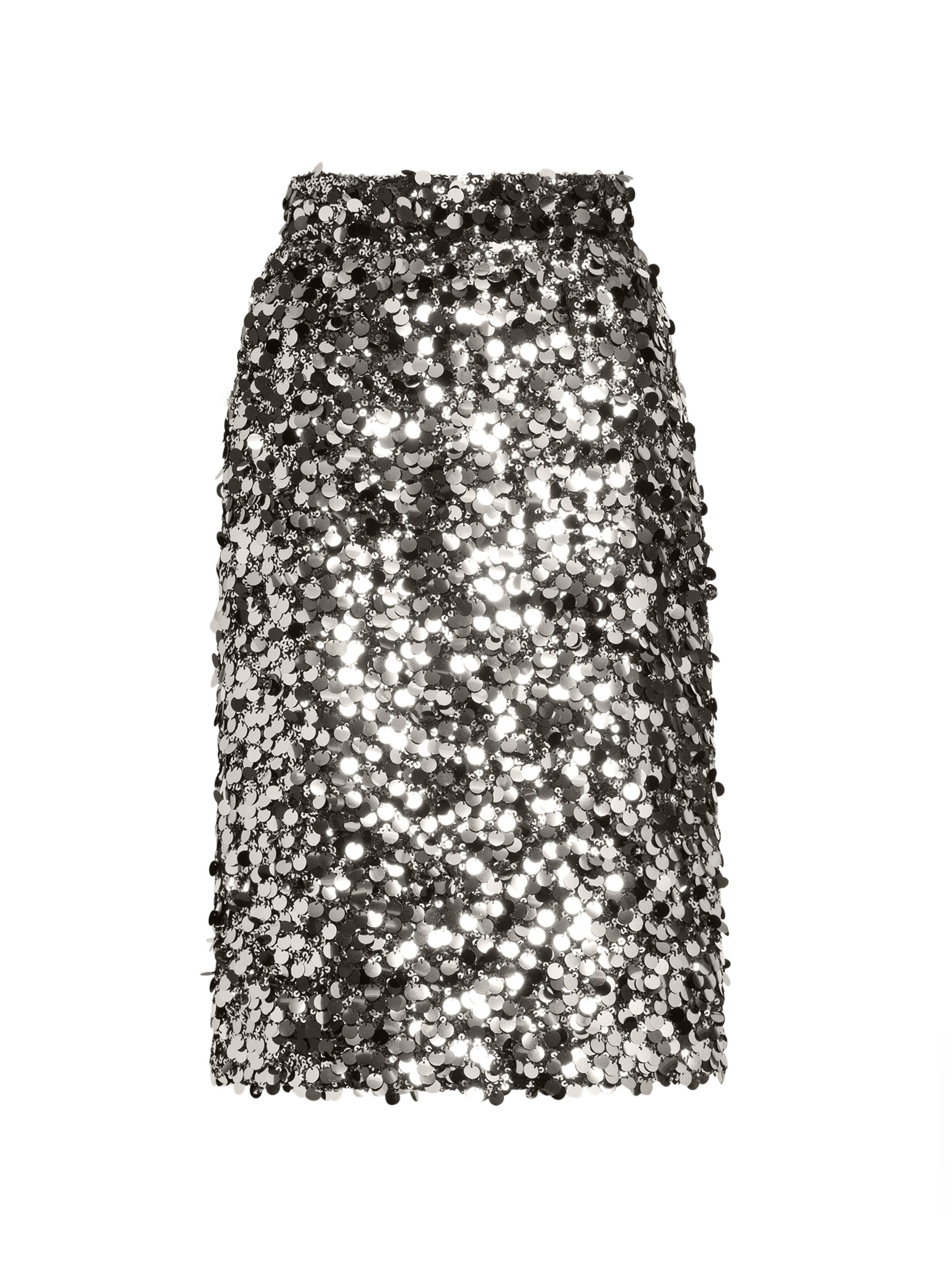 Dolce & Gabbana Women's Paillettes Stretch Pencil Skirt - Argento