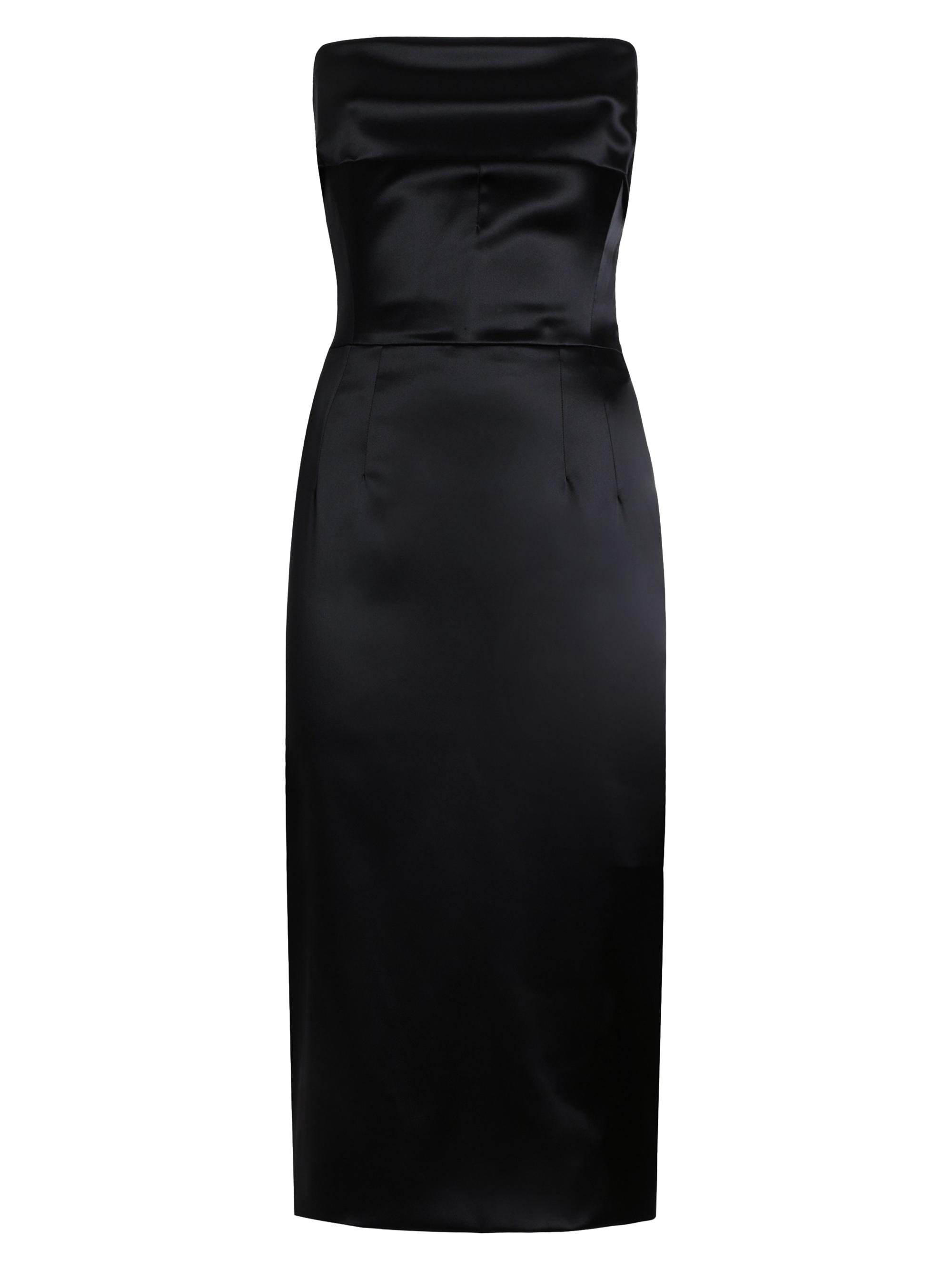 Dolce & Gabbana Women's Black Sicily Corset Satin Sheath Midi-Dress - Nero