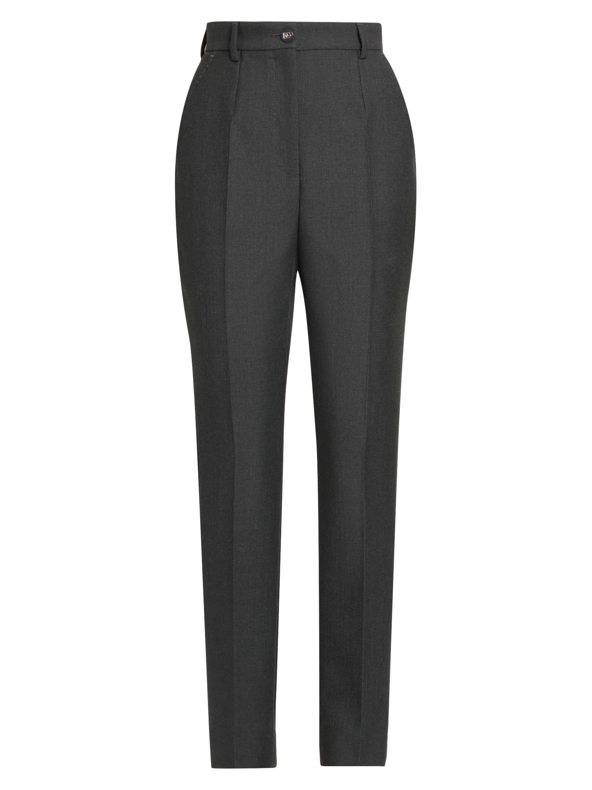 Dolce & Gabbana Women's Wool Tailored Slim-Fit Trousers - Melange Grigio