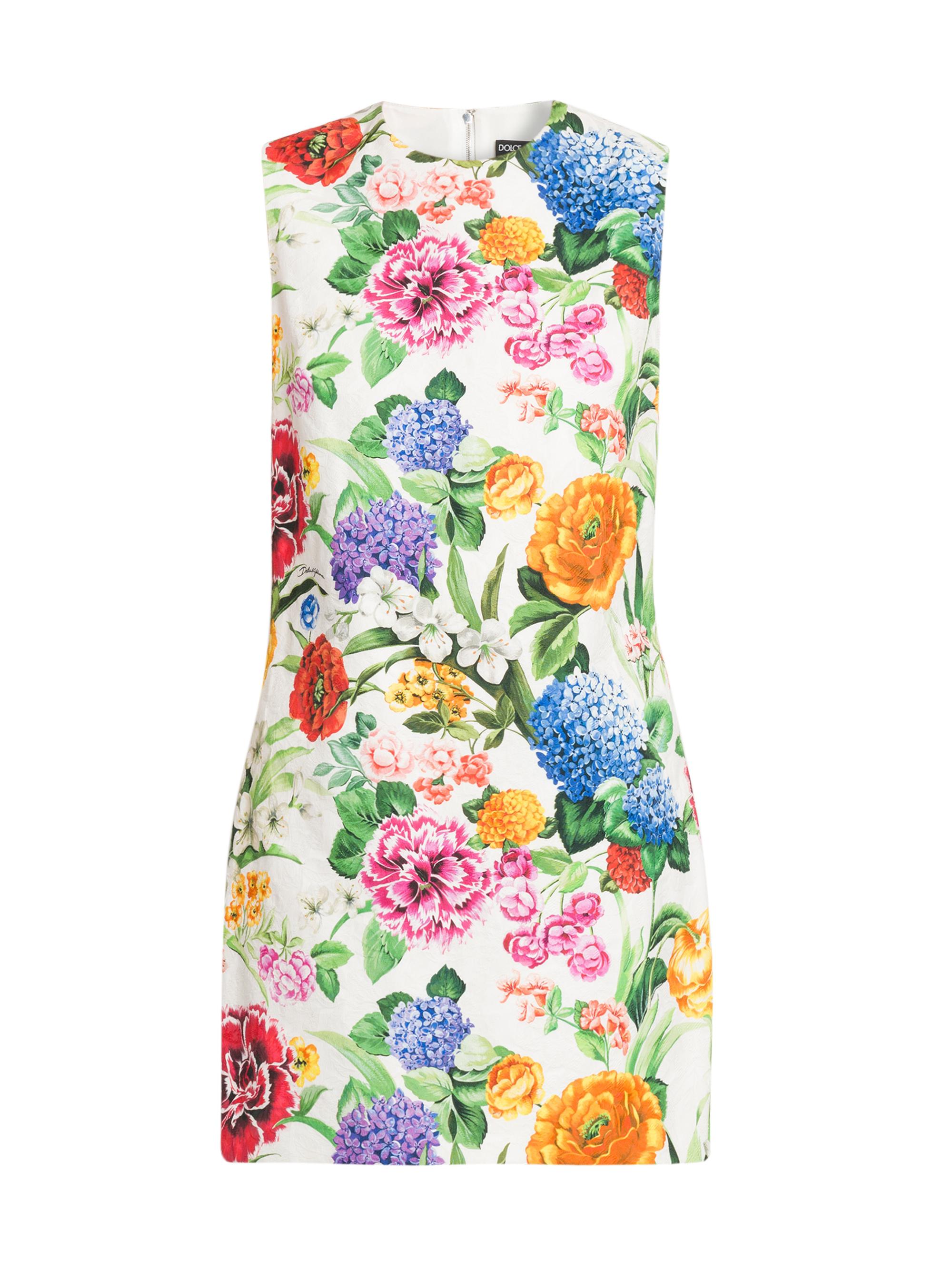 Dolce & Gabbana Women's Floral-Jacquard Stretch-Cotton Minidress - Mix Fiori