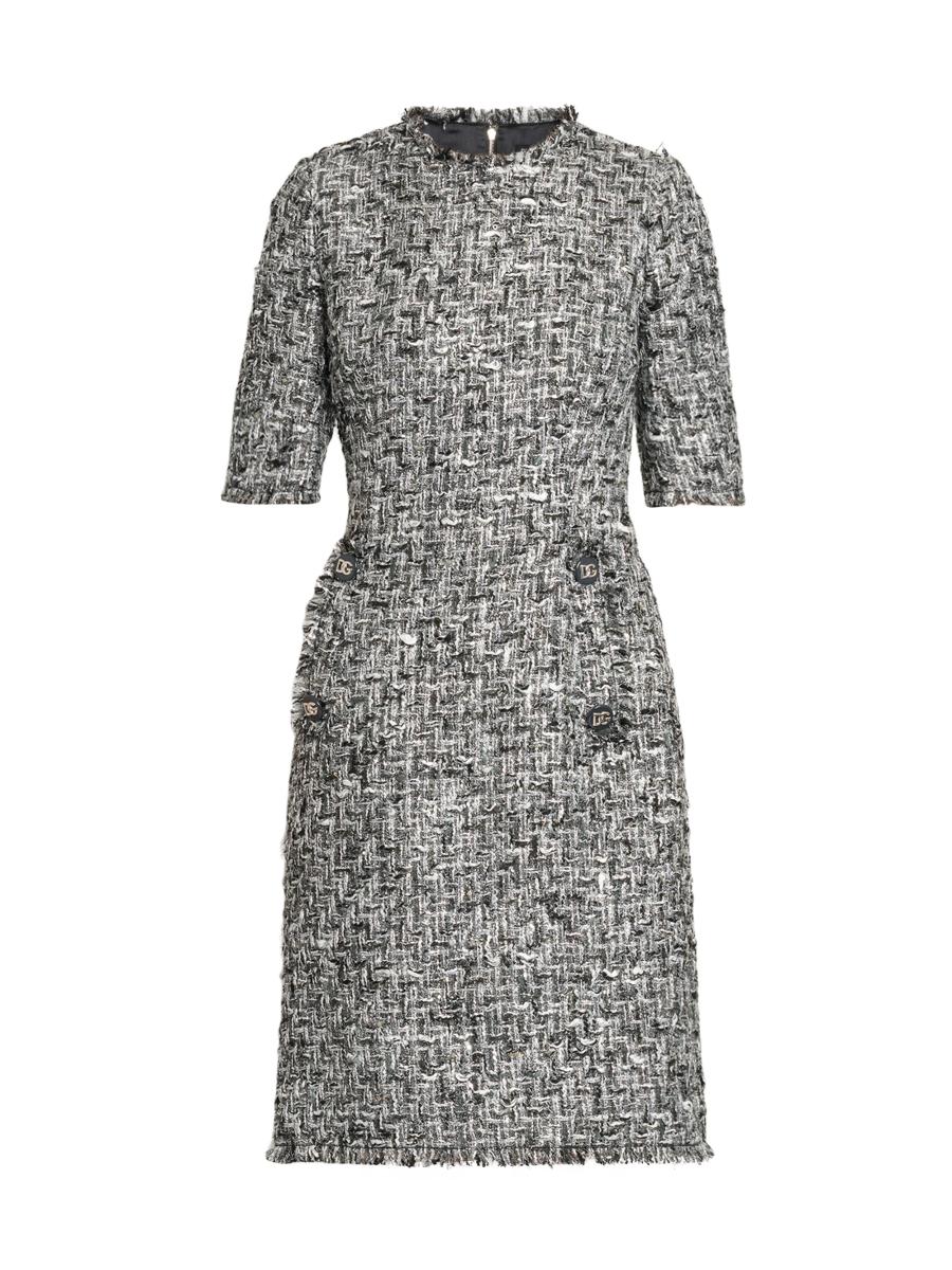 クラシック▼シングルブレスト ロングコート▼Dolce & Gabbana Dolce&Gabbana Rachel Tweed Knee-Length Dress | Saks Fifth Avenue