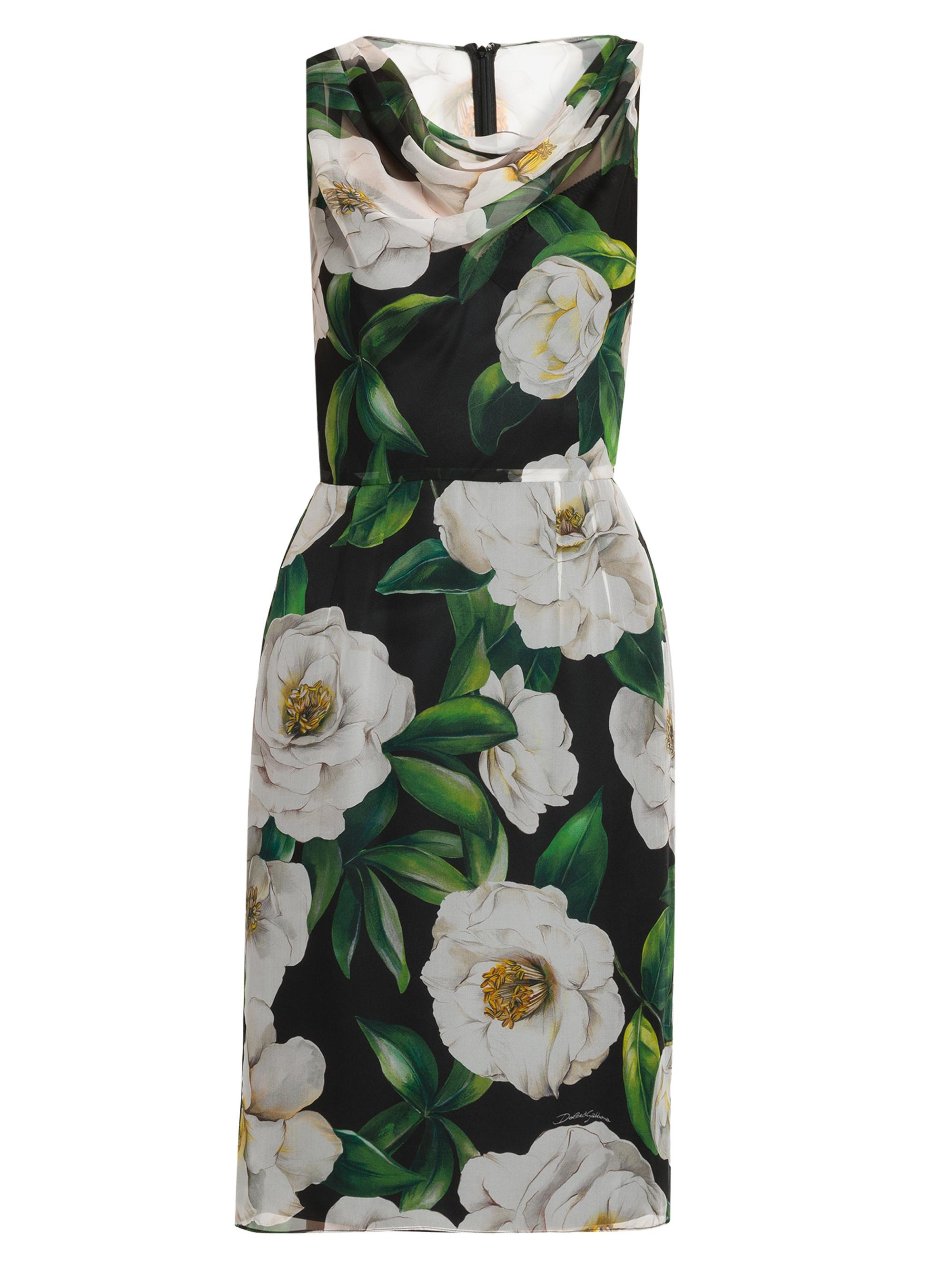 Dolce&Gabbana Gardenia Silk Knee-Length Dress | Saks Fifth Avenue