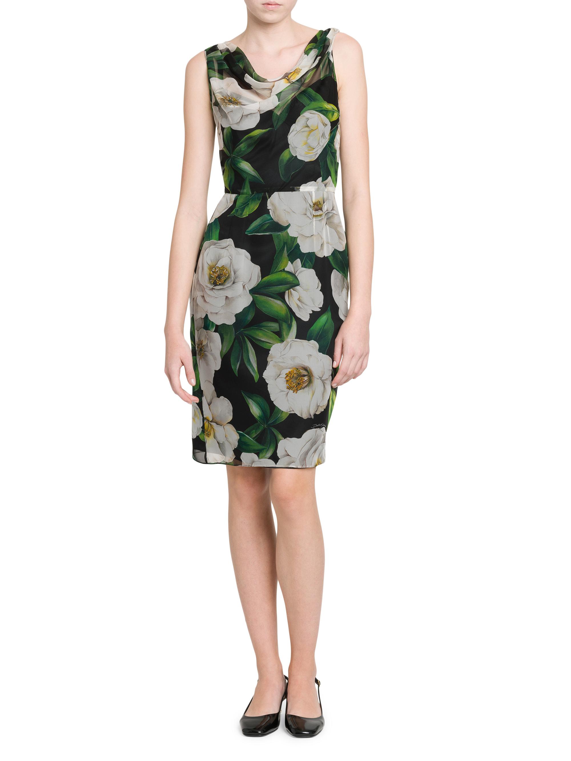 Dolce&Gabbana Gardenia Silk Knee-Length Dress | Saks Fifth Avenue