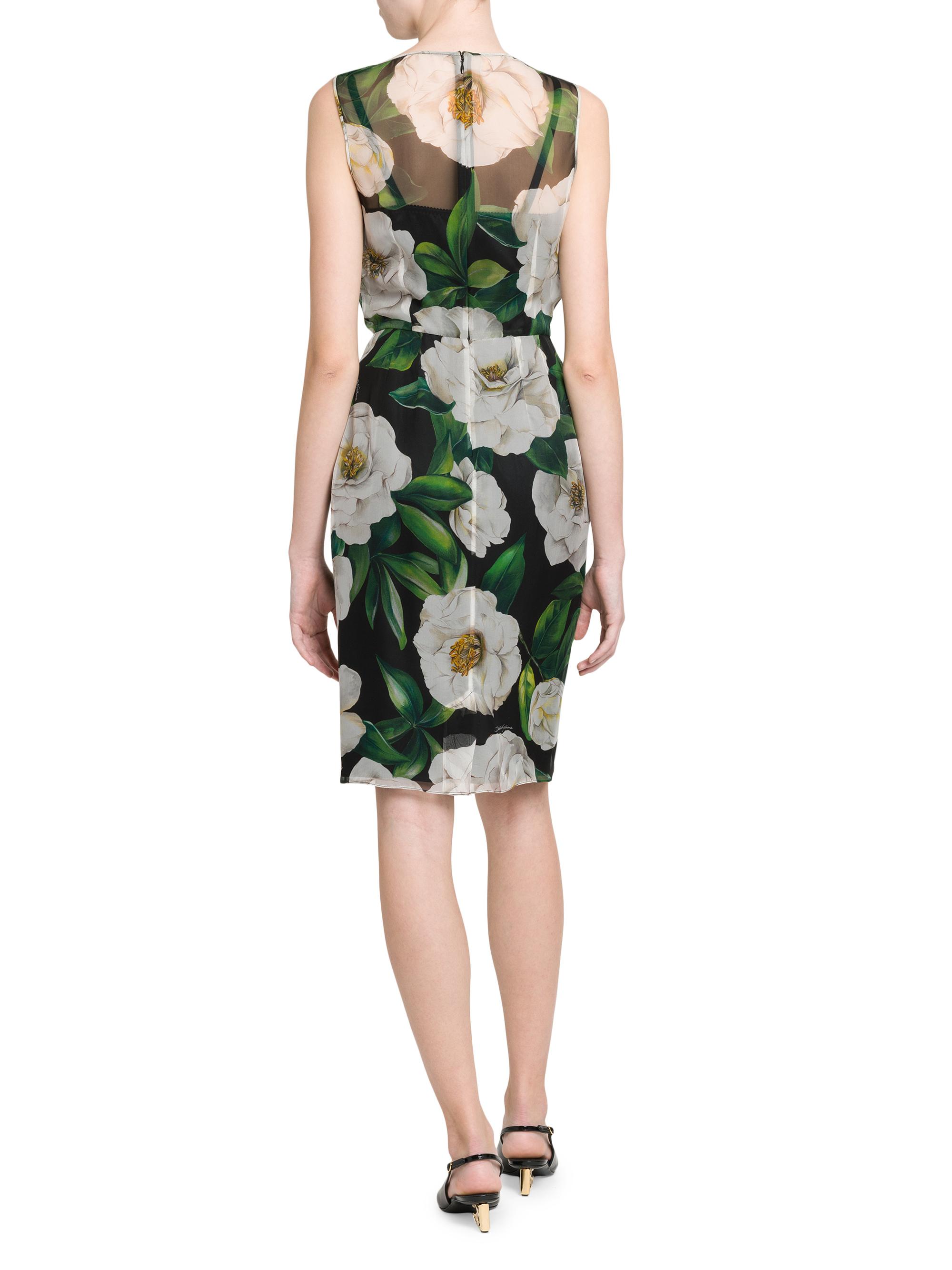 Dolce&Gabbana Gardenia Silk Knee-Length Dress | Saks Fifth Avenue