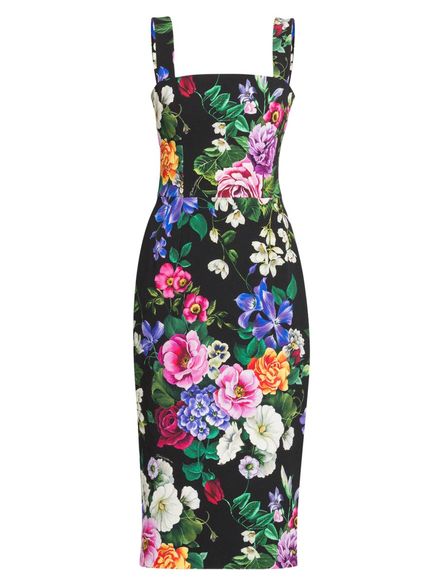 Dolce&Gabbana Floral Seamed Body-Con Midi-Dress | Saks Fifth