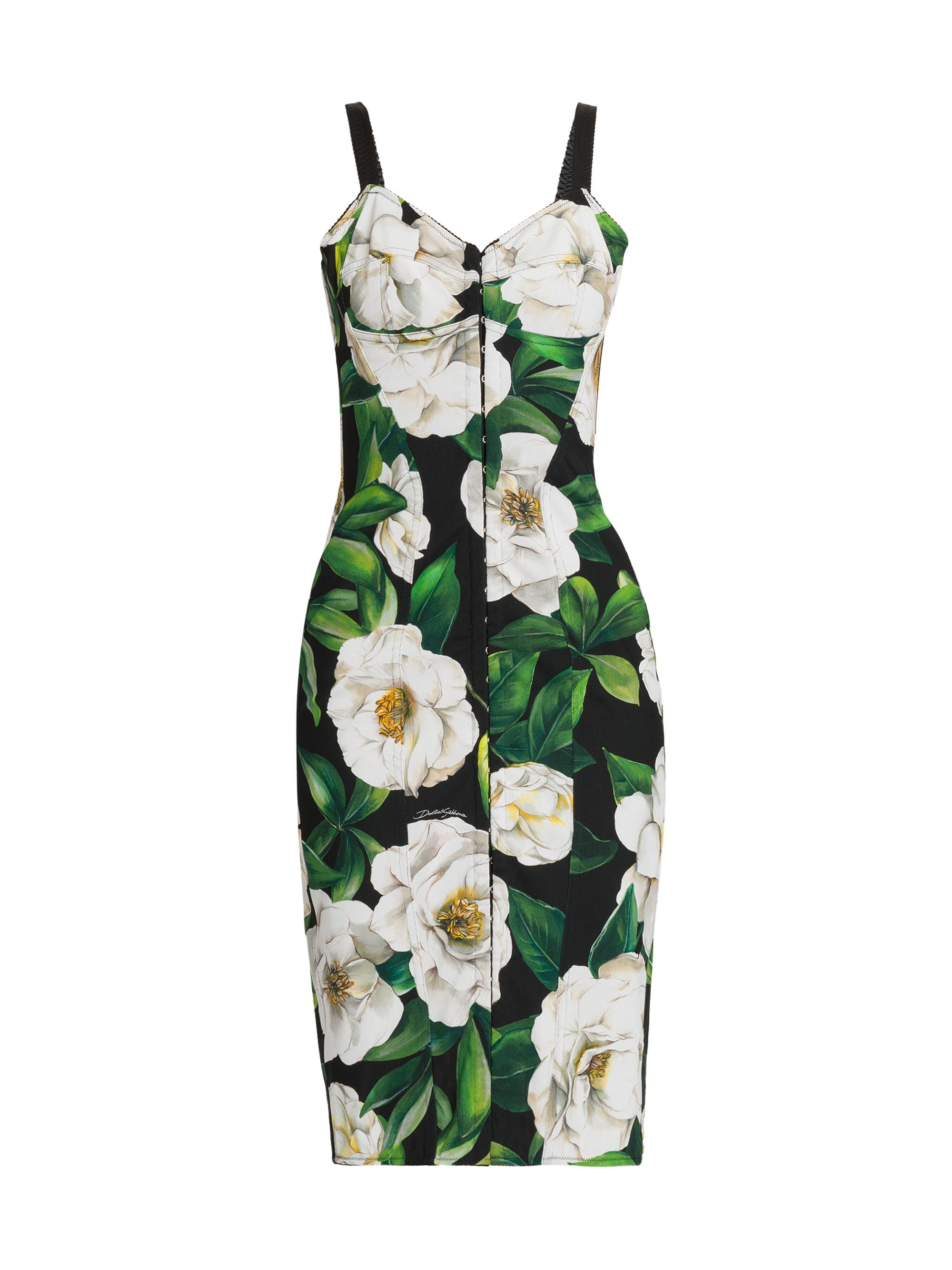 Dolce&Gabbana Rose Print Sheath Midi-Dress | Saks Fifth Avenue