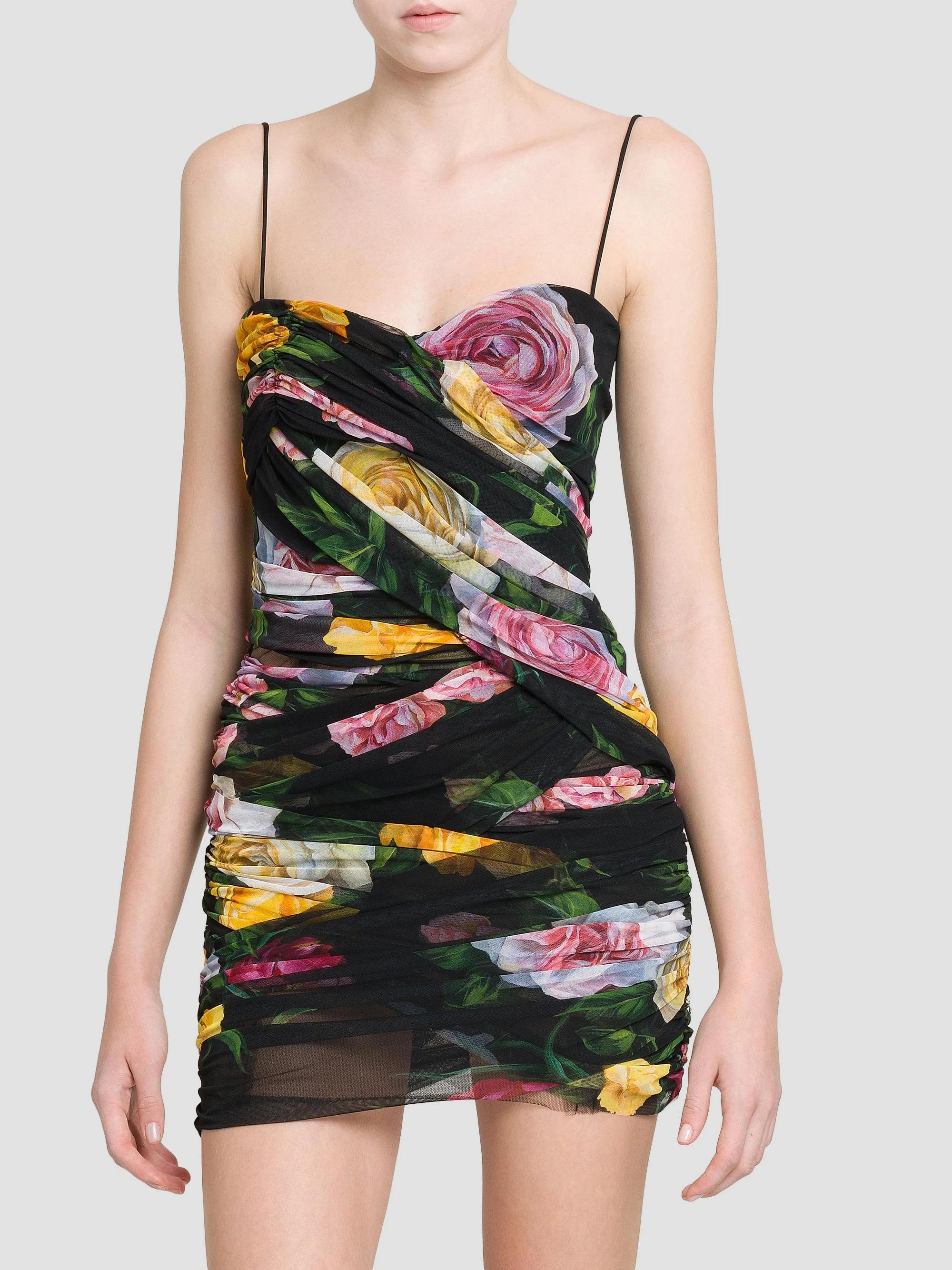 Dolce&Gabbana Floral Tulle Wrapped Minidress | Saks Fifth Avenue