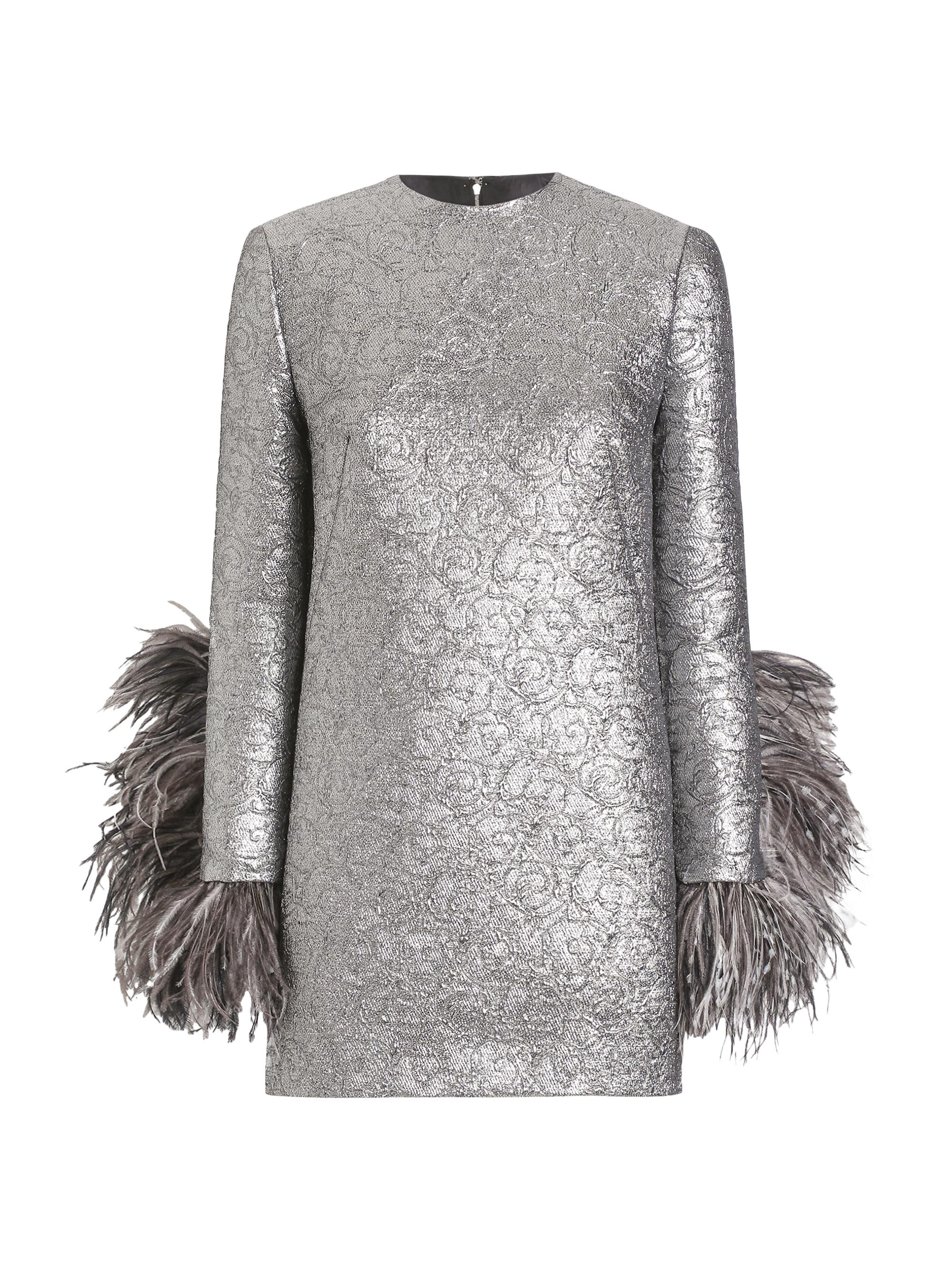 Dolce & Gabbana Women's Floral Jacquard Feather Minidress - Arge