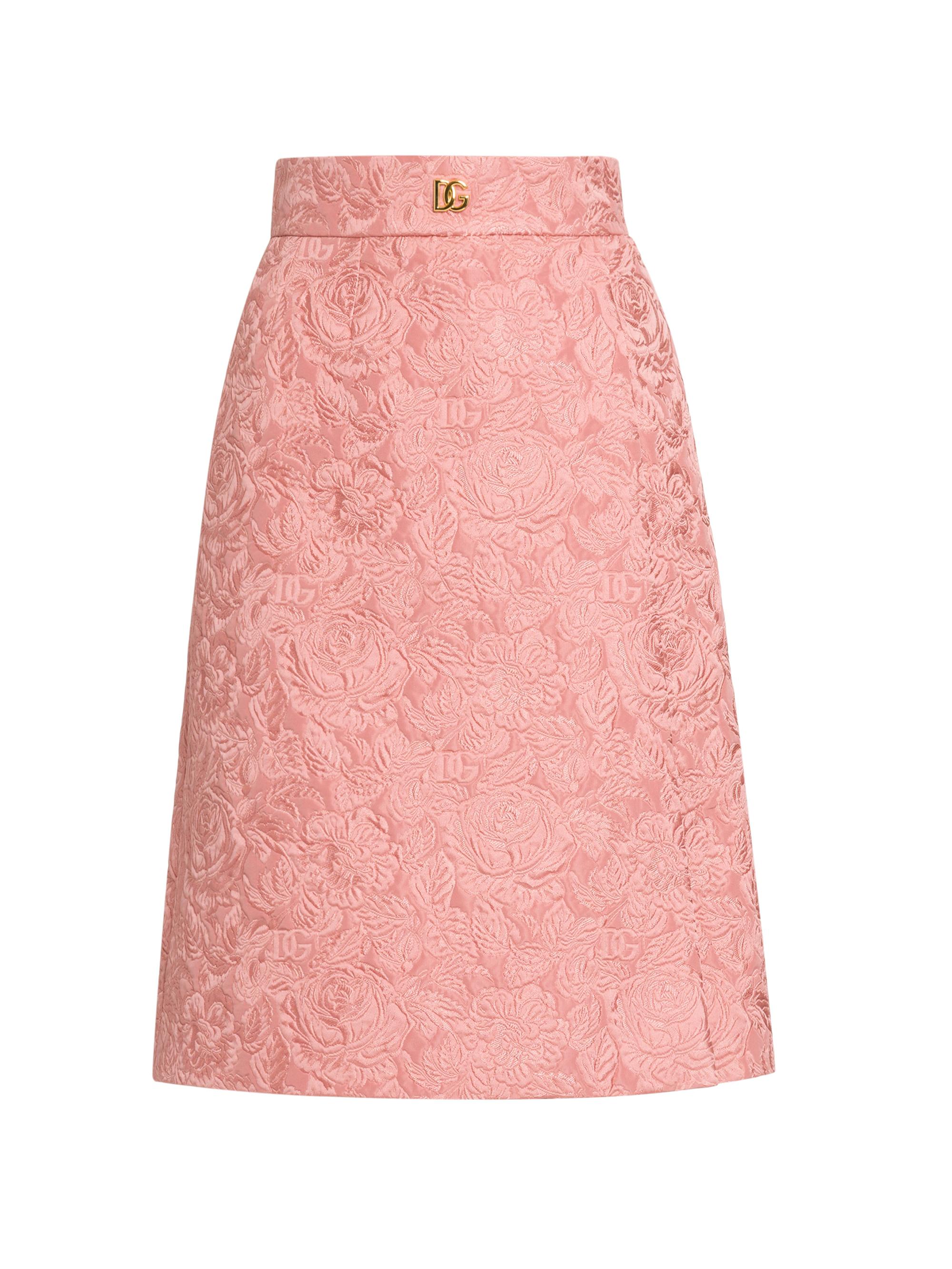 Dolce & Gabbana Women's Floral Jacquard A-Line Midi-Skirt - Rosa Polvere Curo