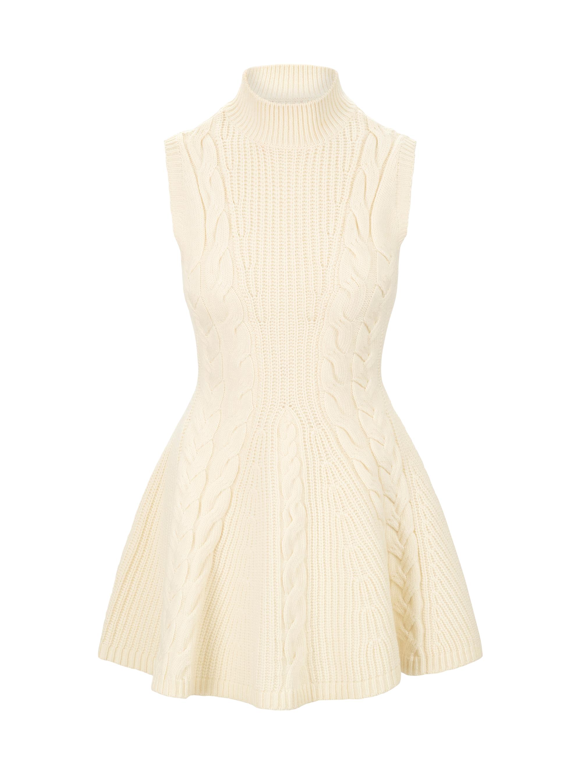 knee length dresses for ladies Cable Knit Bodycon Mini Dress - Rivir