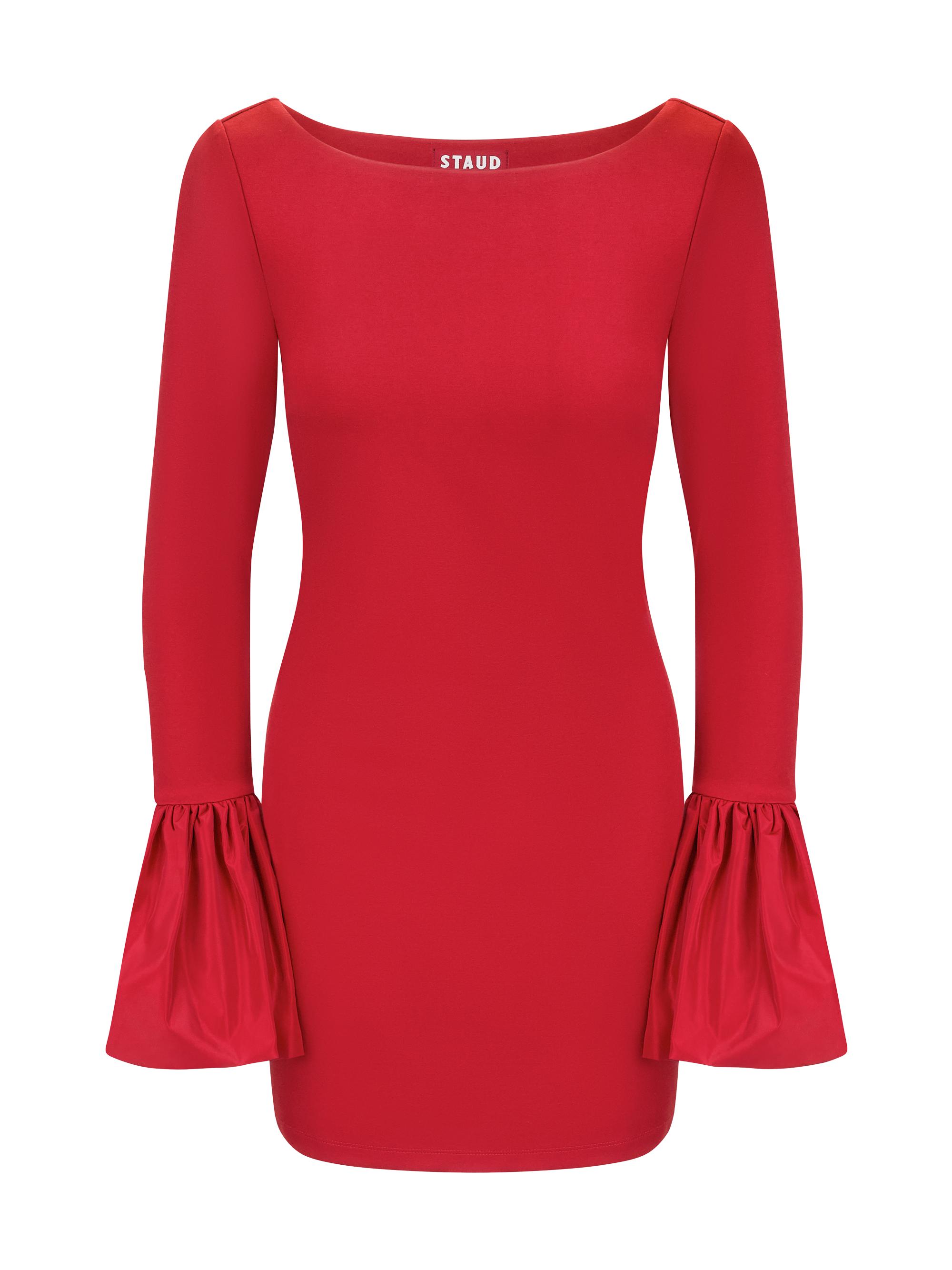 Staud Women's Hawthorne Bell-Sleeve Minidress - Rouge
