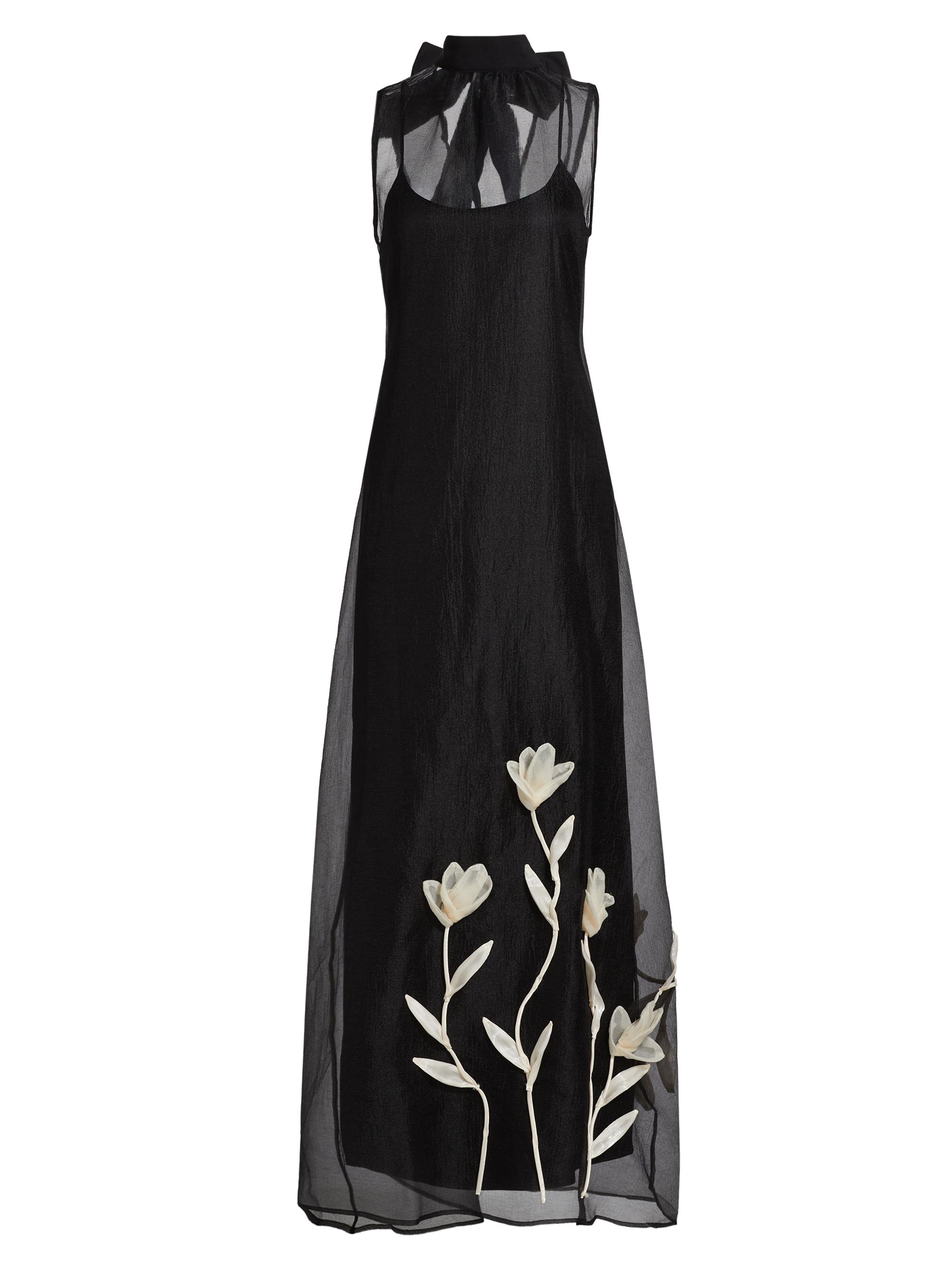 Staud Women's Albee Chiffon Maxi Dress - Black