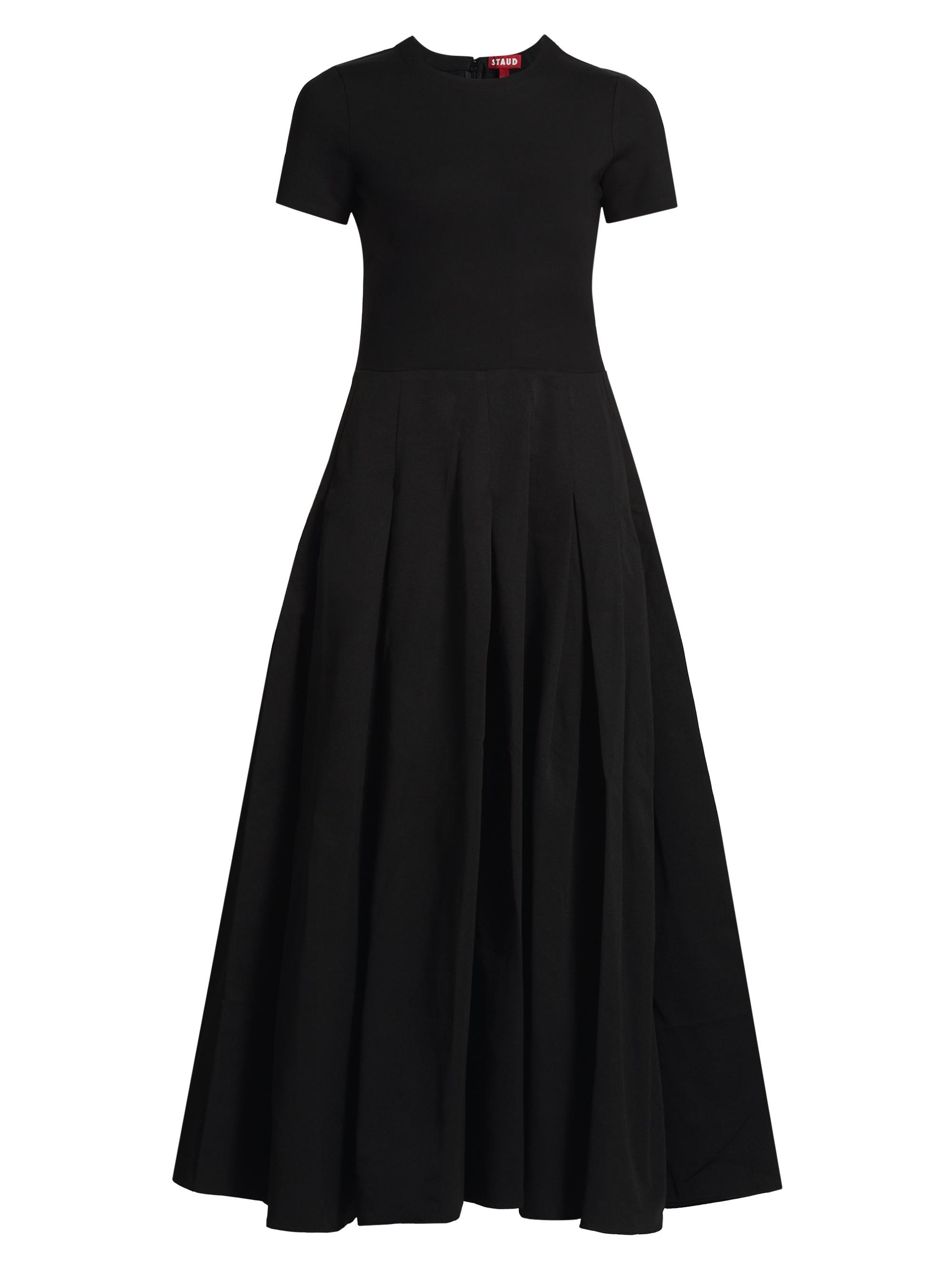 theredthread S oval pleats dress ブラック THEREDTHREAD / ザレッドスレッド】S oval pleats dress