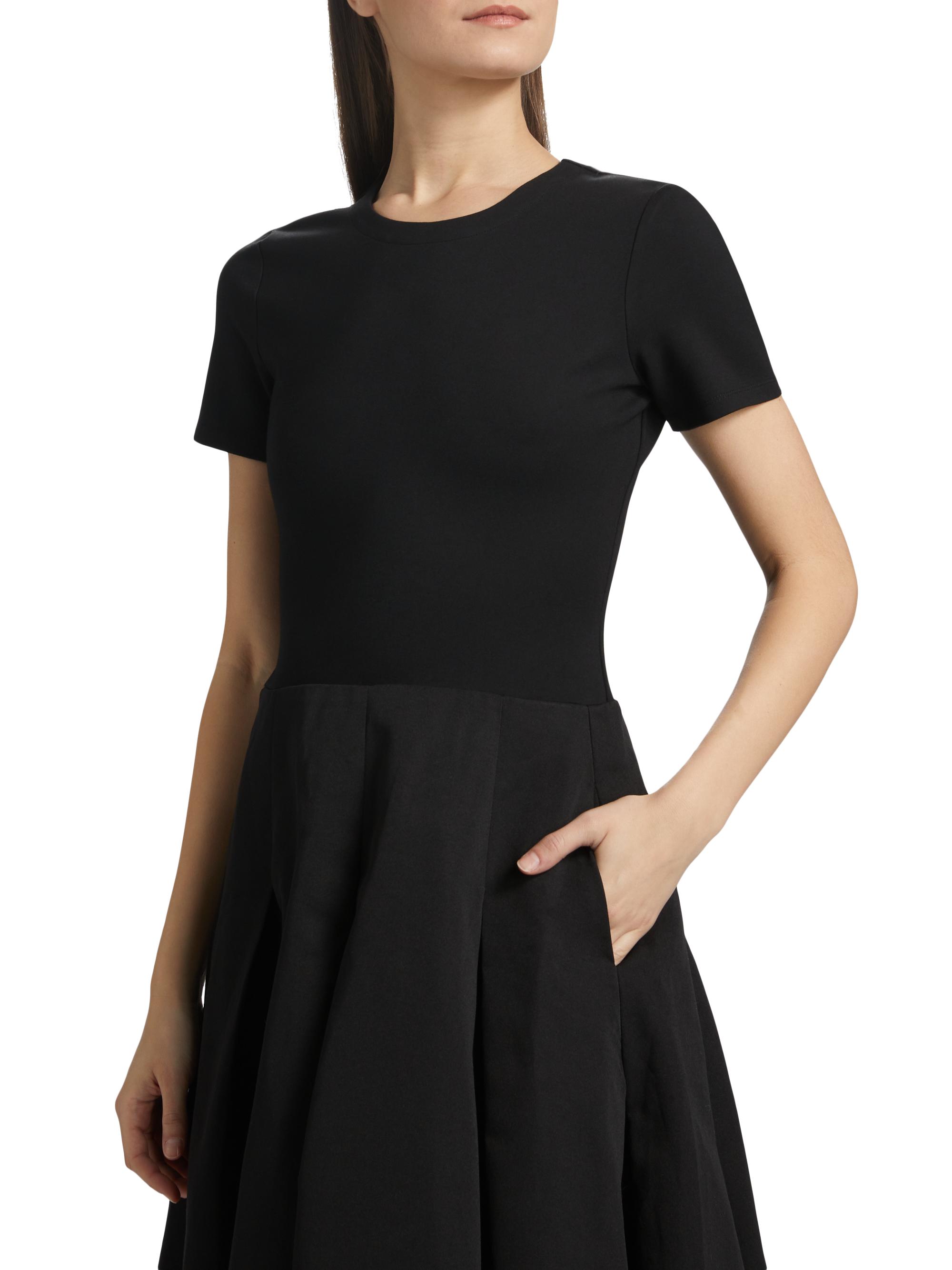 staud hopper pleated cocktail dress STAUD, Hopper Dress in Black, Size 10