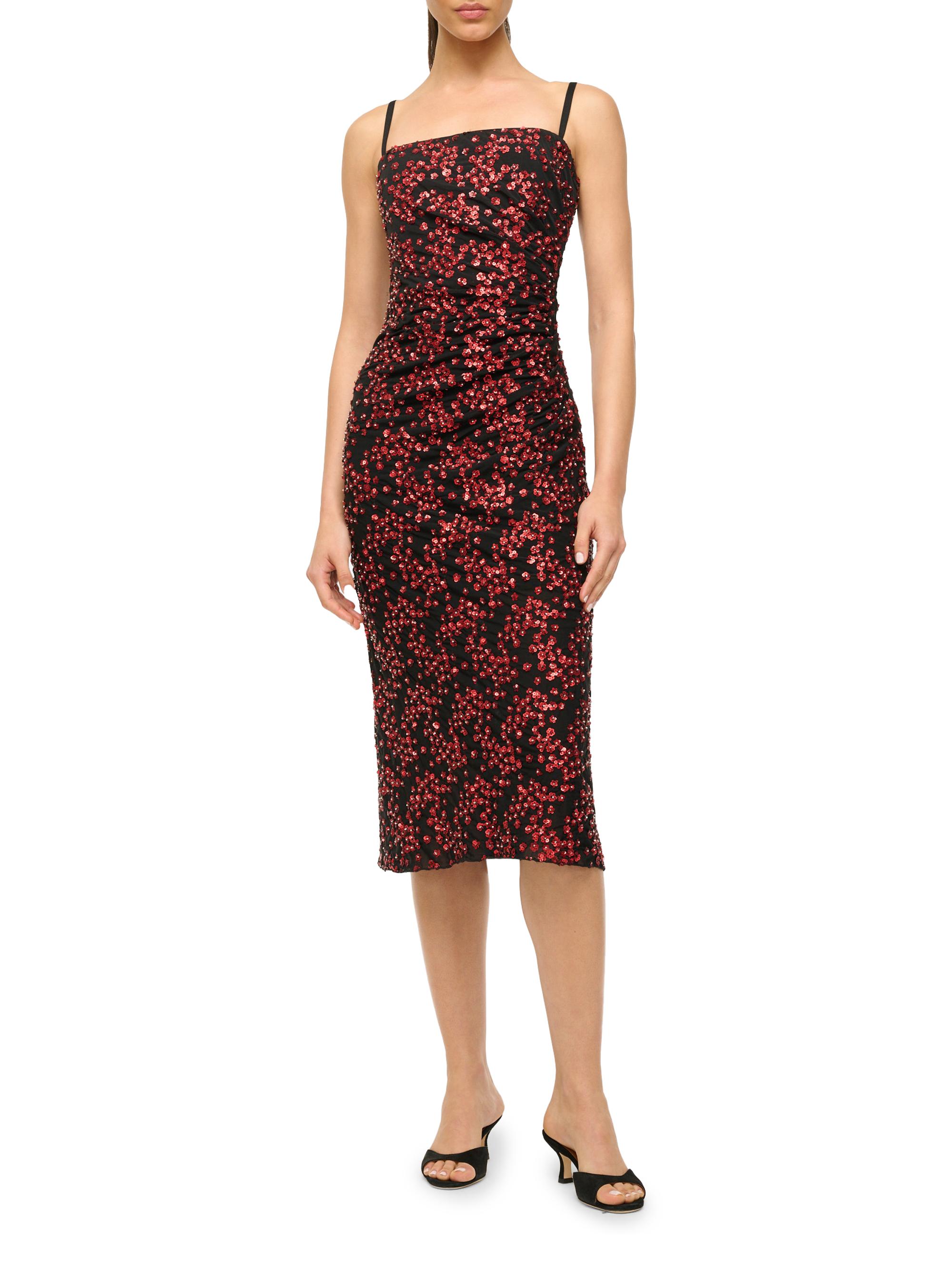 Staud Florentina Floral Sequined Midi-Dress | Saks Fifth Avenue