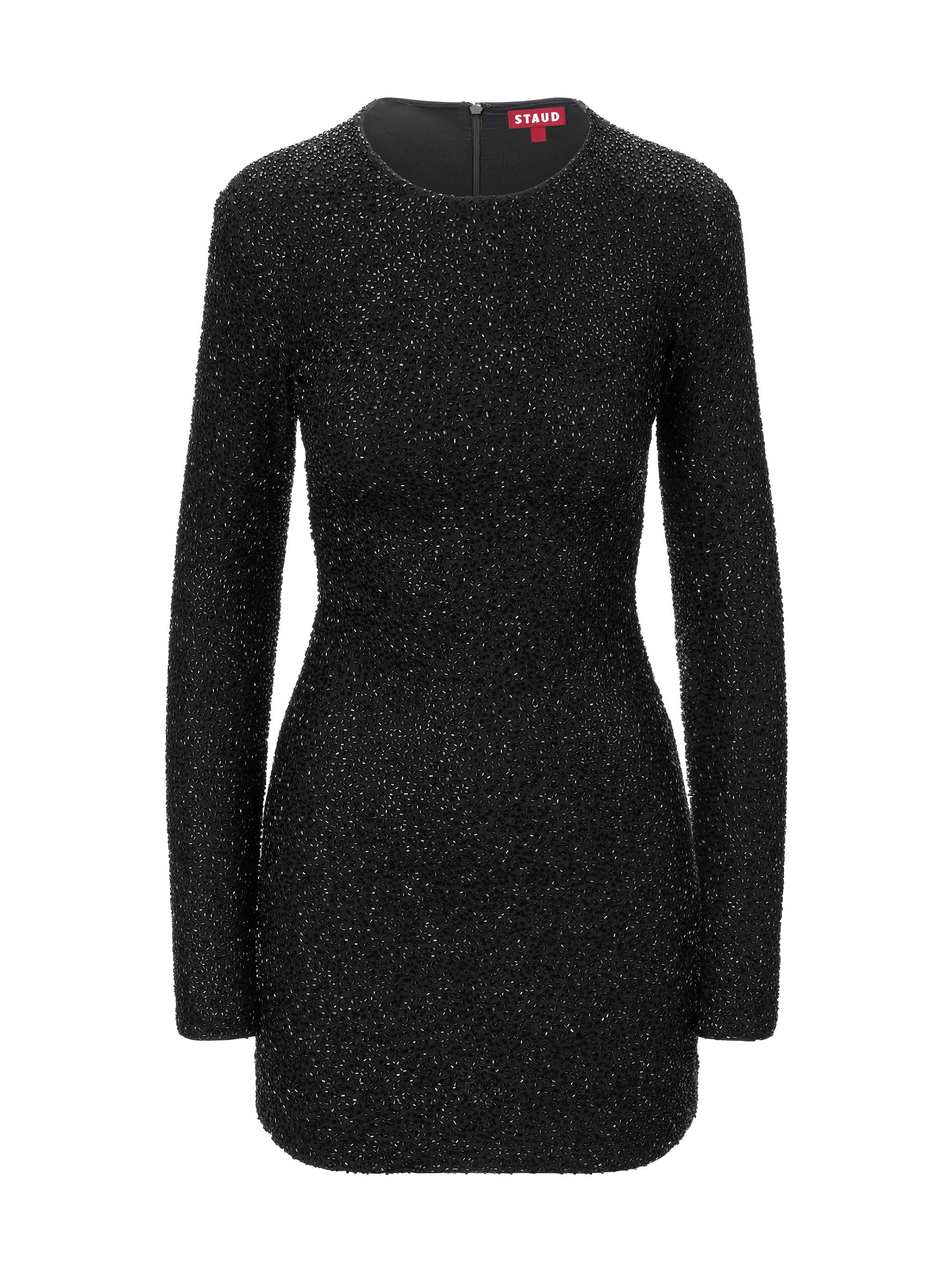 Staud Women's Paradise Embellished Long-Sleeve Minidress - Black