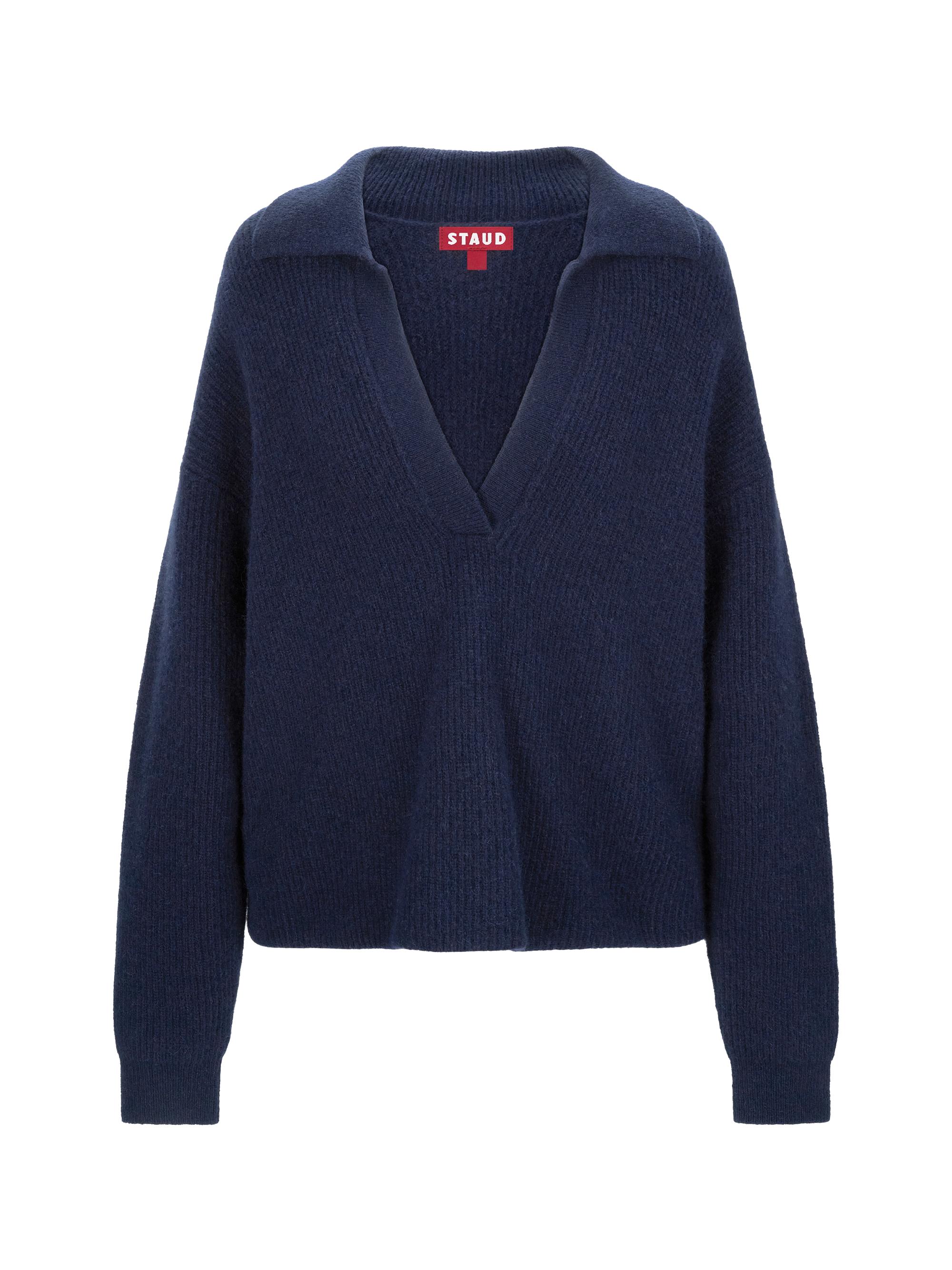 Staud Ruston Rib-Knit V-Neck Sweater | Saks Fifth Avenue