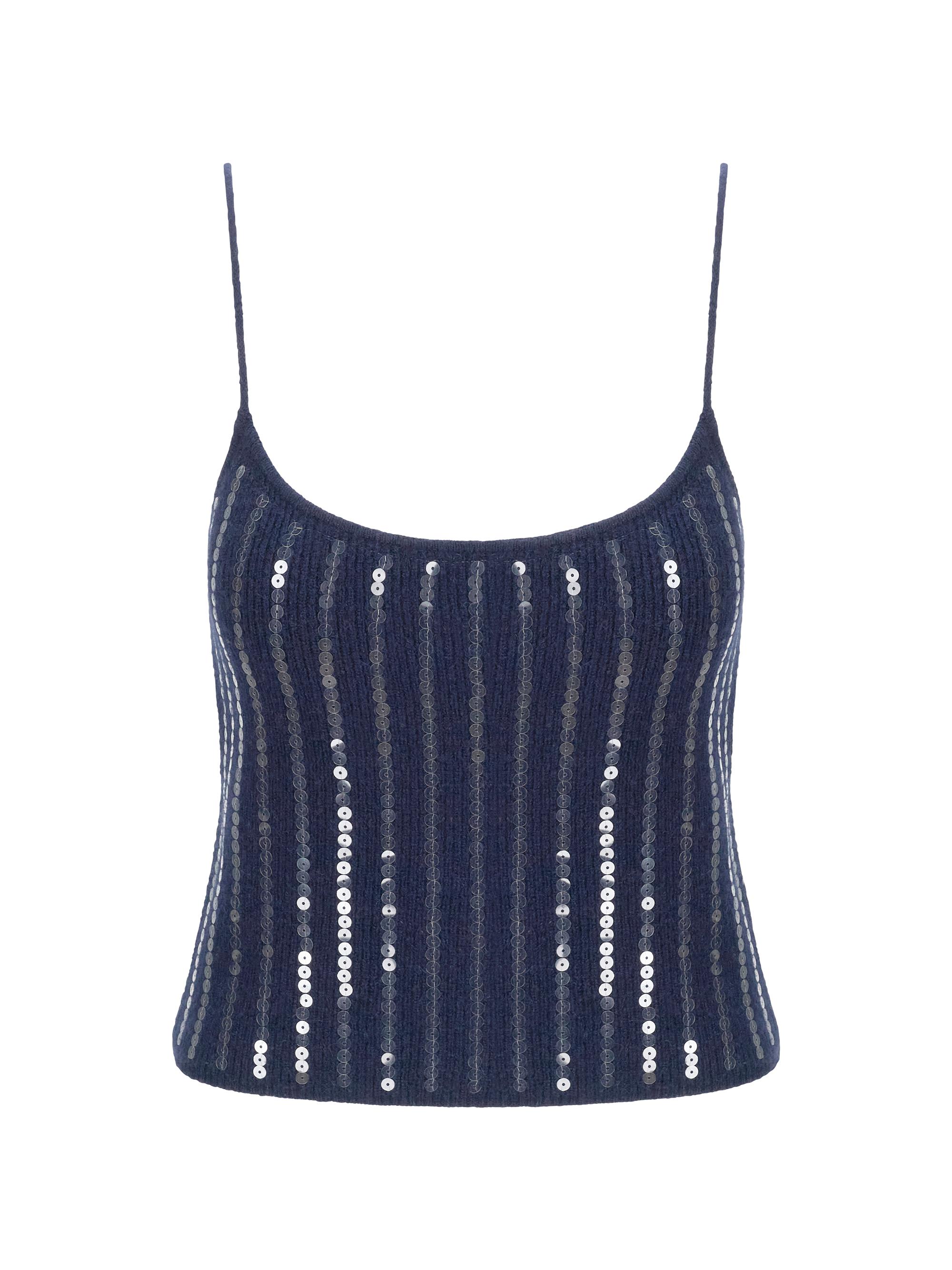 Staud Emerson Sequined Rib-knit Tank | Saks Fifth Avenue