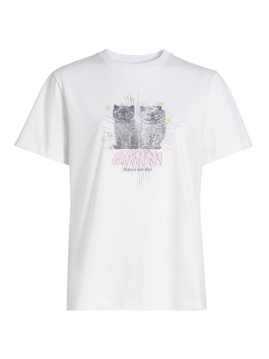 Ganni Kittens Logo T-Shirt | Saks Fifth Avenue