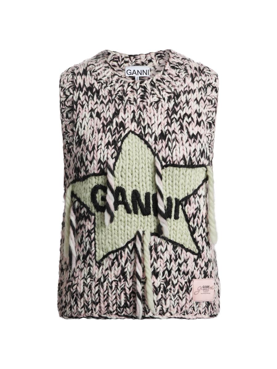 【送料&関税込】Ganni Woolen Vest Ganni Graphic Wool Handknit Vest | Saks Fifth Avenue