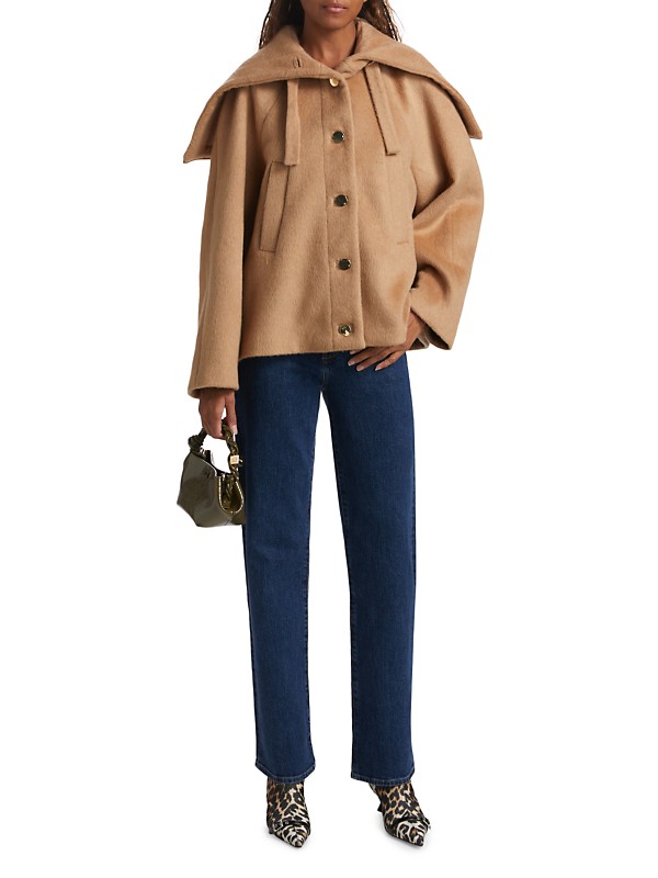 Shop Ganni Double Face Wool Jacket | Saks Fifth Avenue Shop Ganni Double Face Wool Jacket | Saks Fifth Avenue