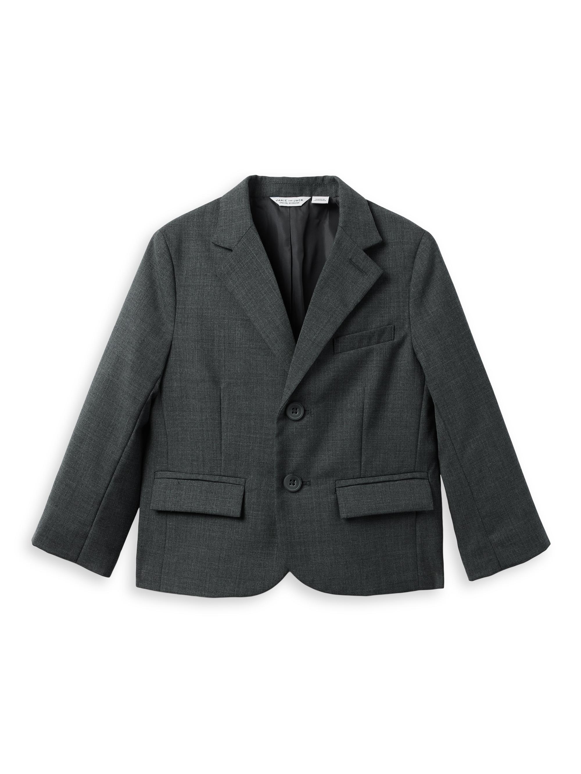 Janie and Jack Baby Boy's, Little Boy's & Boy's Stretch Wool Blazer - Charcoal 6 Months
