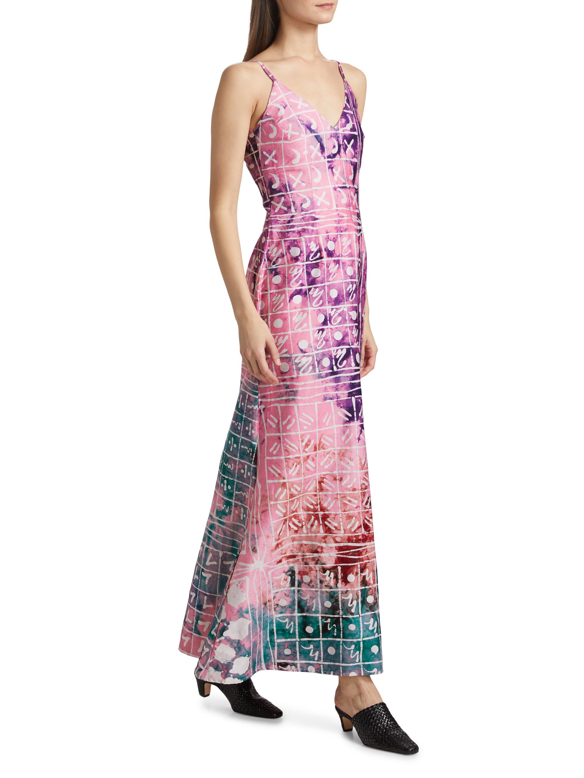 Busayo Women's Yemisi Hand-Painted Maxi Dress - Pink | Thumbnail 2