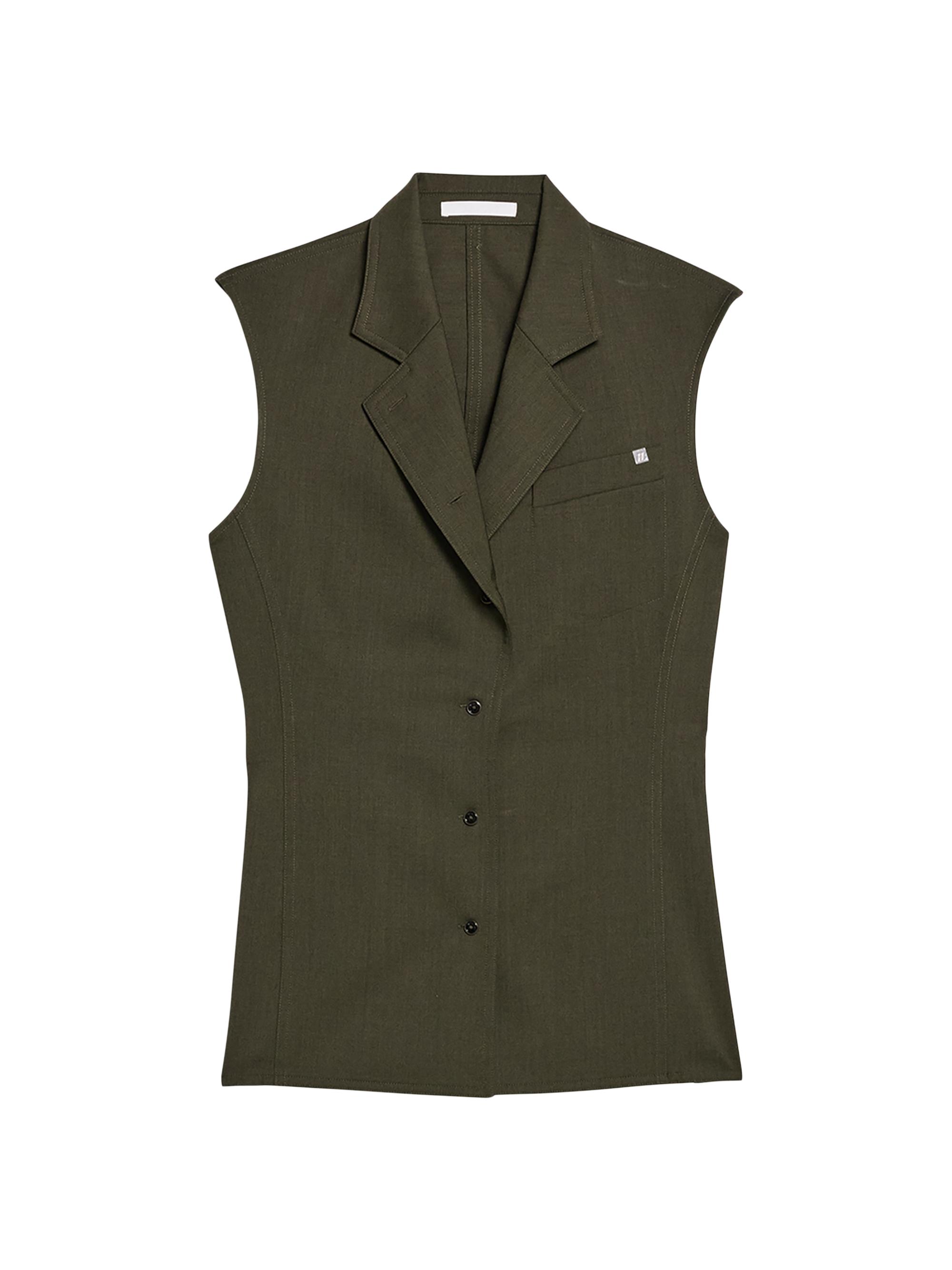 トップス HELMUT LANG VEST 0400021908765_GREENMELANGE?wid