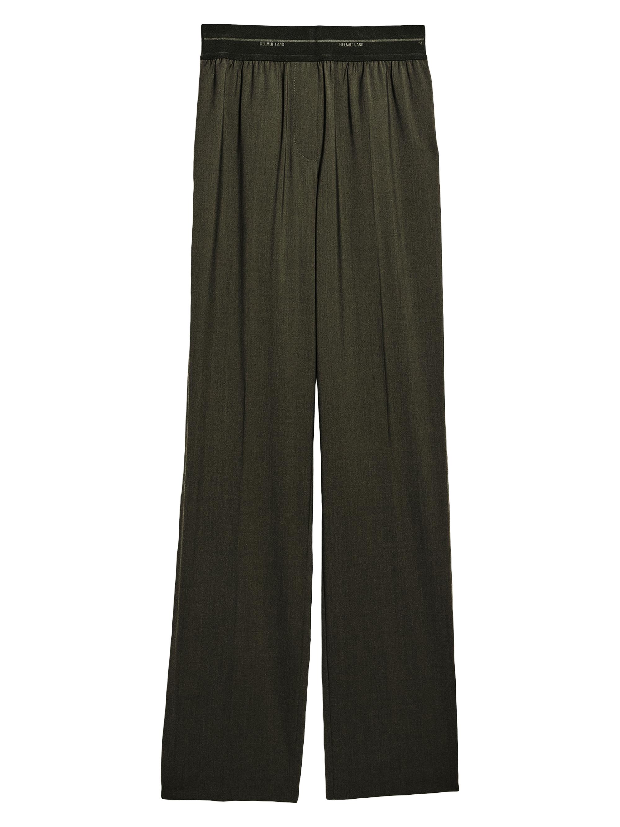 Helmut Lang Women's Virgin Wool Mid-Rise Straight-Leg Pants - Green Melange