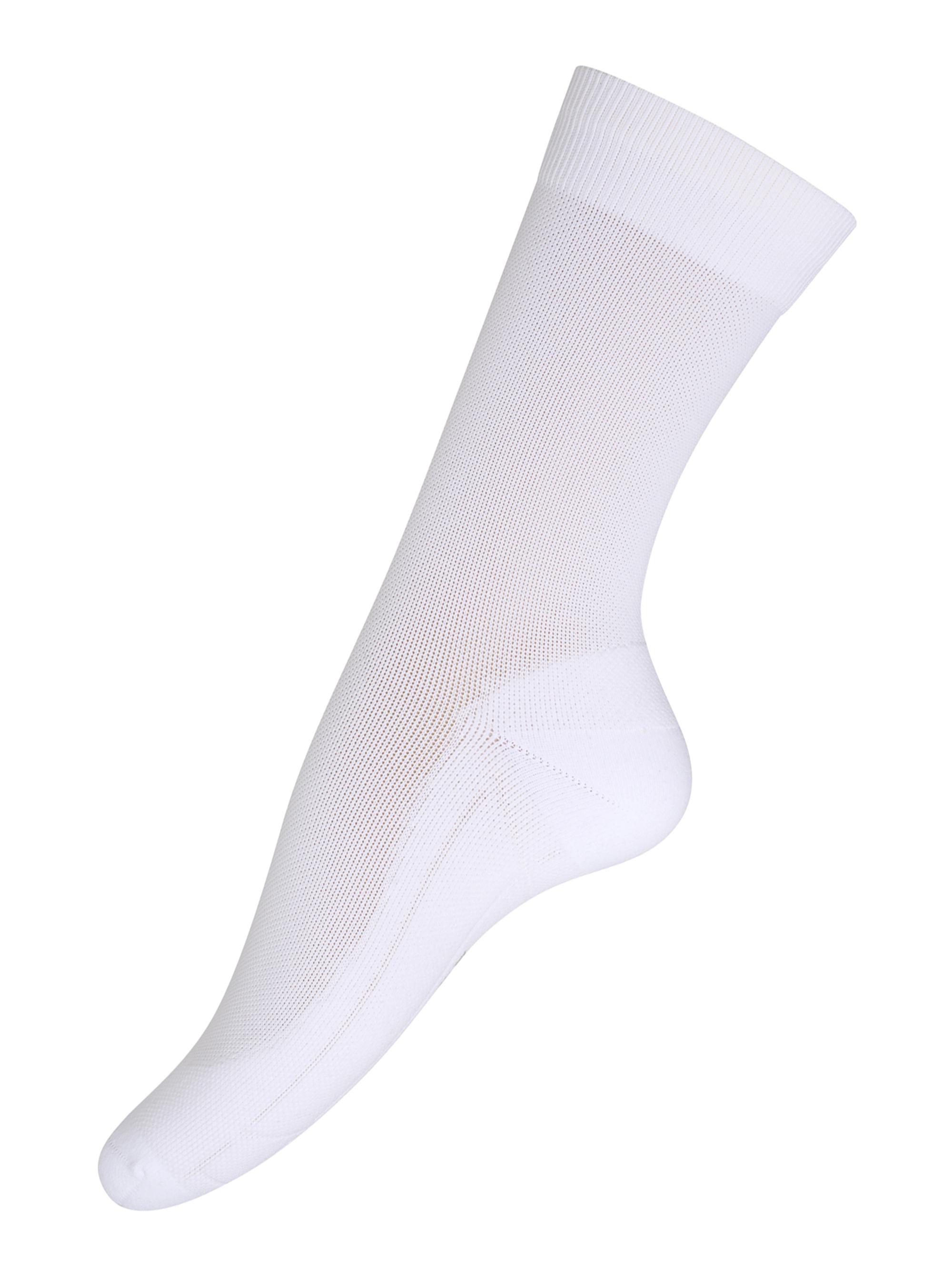 Item M6 Women's Mid Cut Length Stockings Sneaker Cotton Pique - White