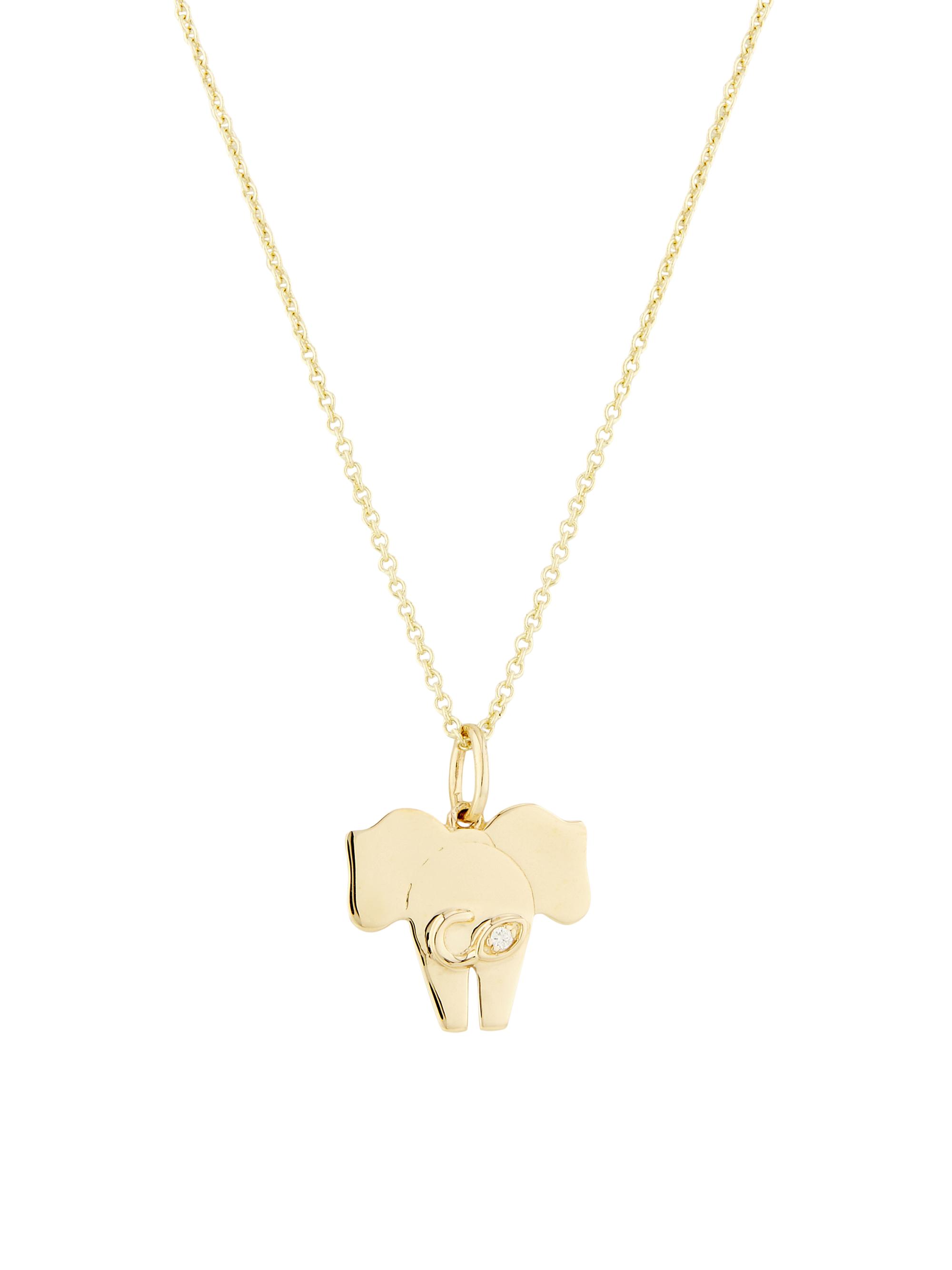 Sydney Evan Women's 14K Yellow Gold & 0.005 TCW Diamond Elephant Tail Pendant Necklace - Yellow Gold