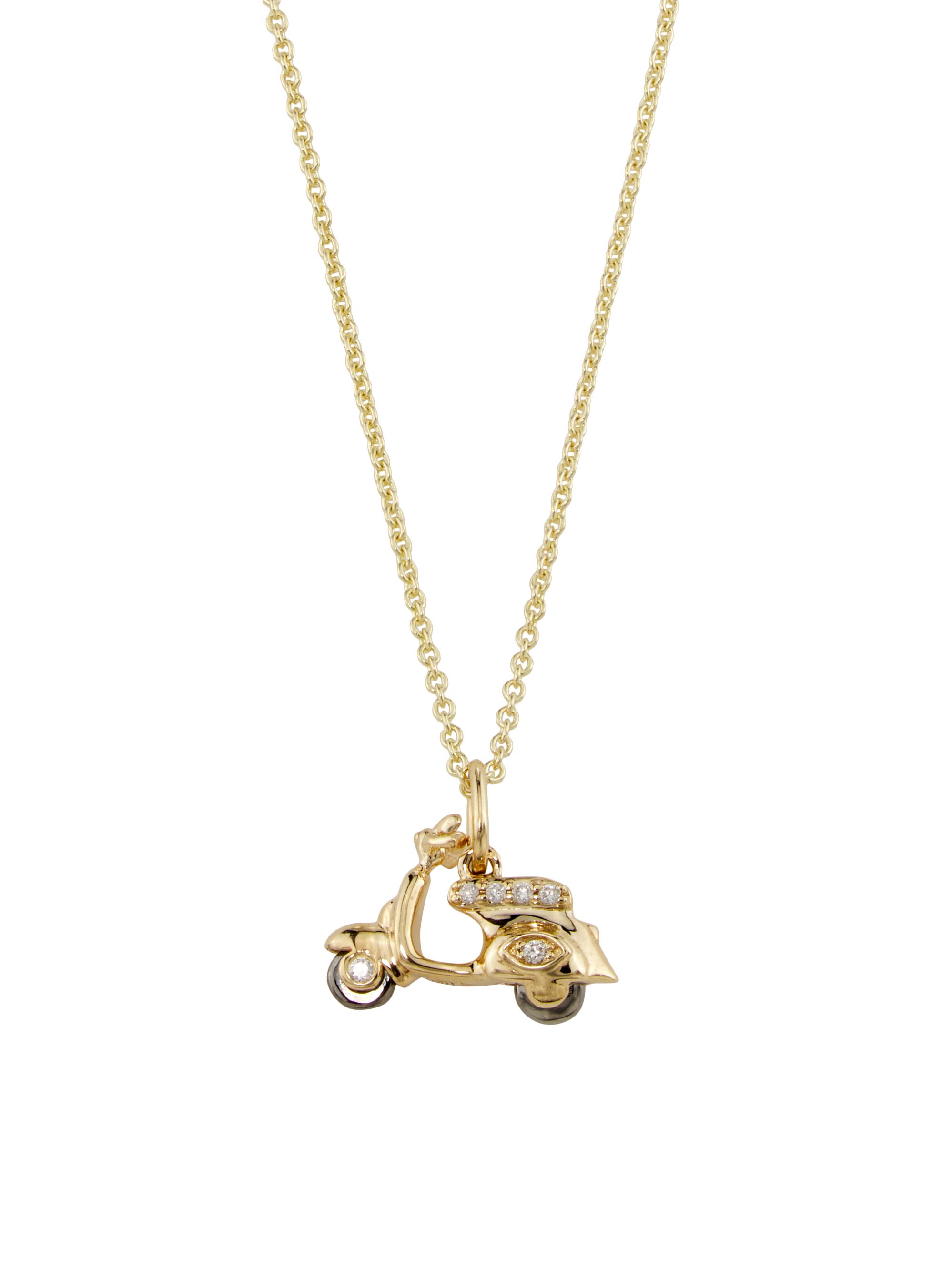 Sydney Evan Women's Two-Tone 14K Yellow Gold & 0.04 TCW Diamond Moped Pendant Necklace - Yellow Gold