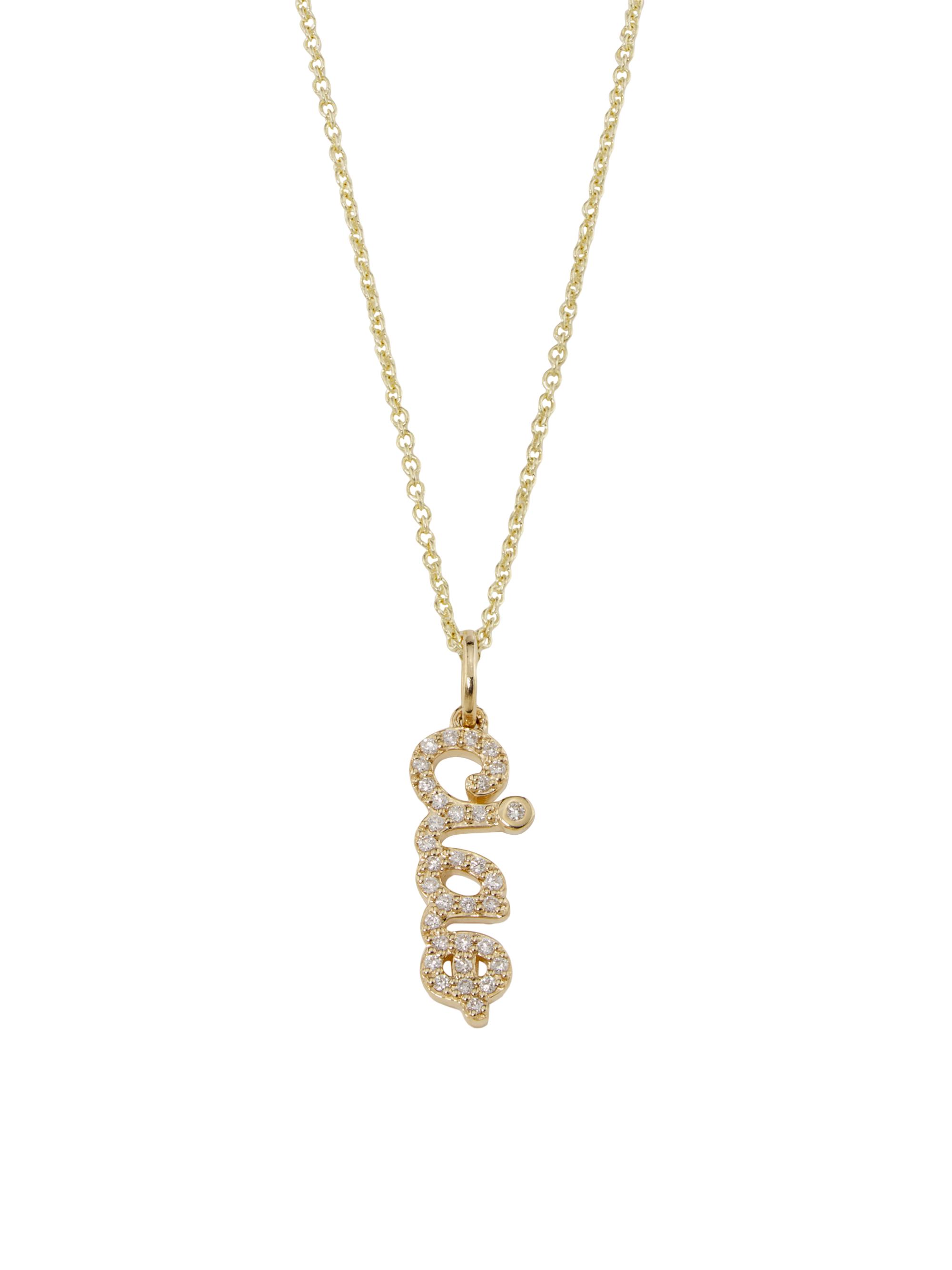 Sydney Evan Women's 14K Yellow Gold & 0.09 TCW Diamond "Ciao" Pendant Necklace - Yellow Gold
