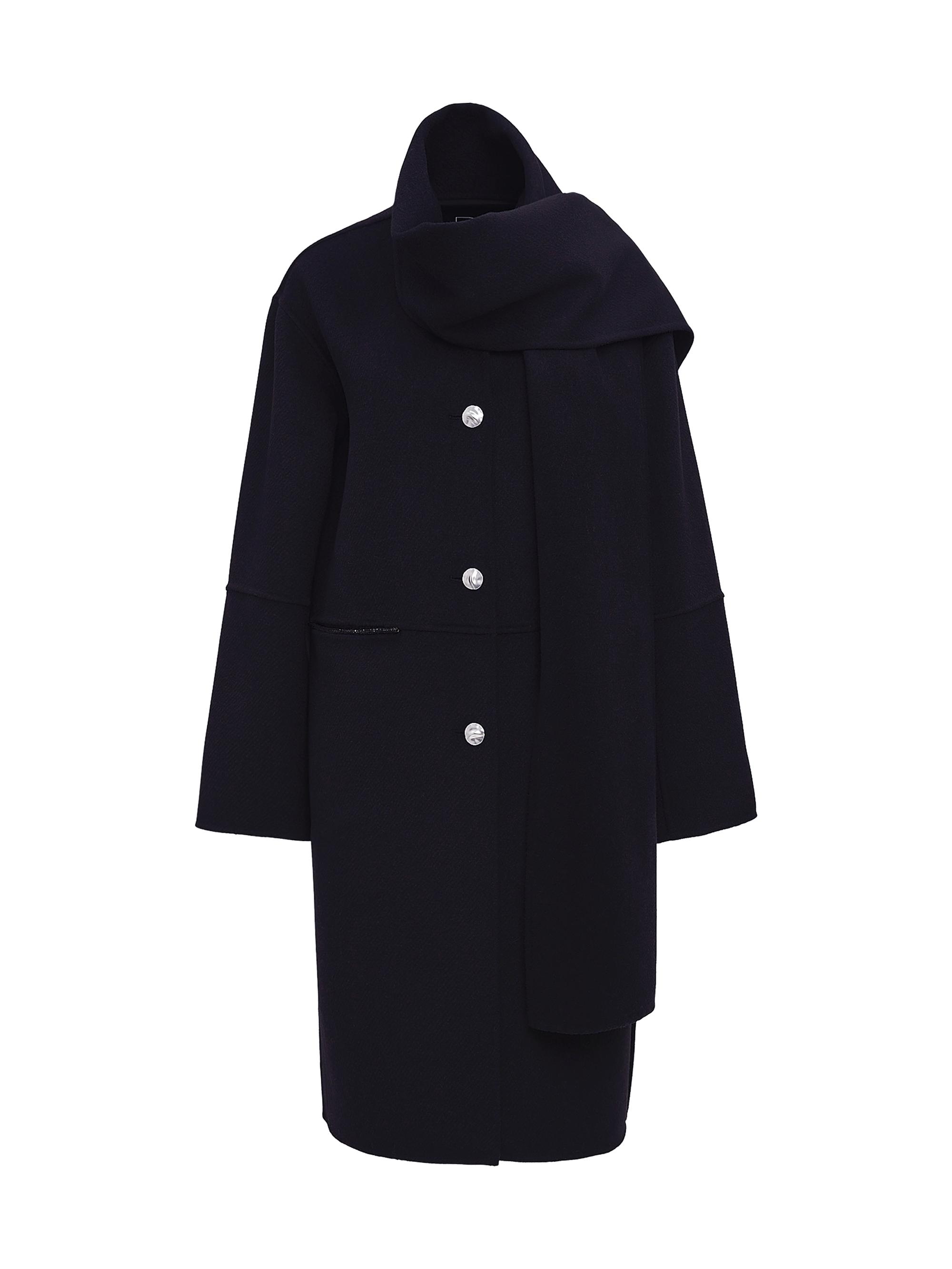 Dawn Levy Women's Claude Wool-Blend Scarf Coat - Black