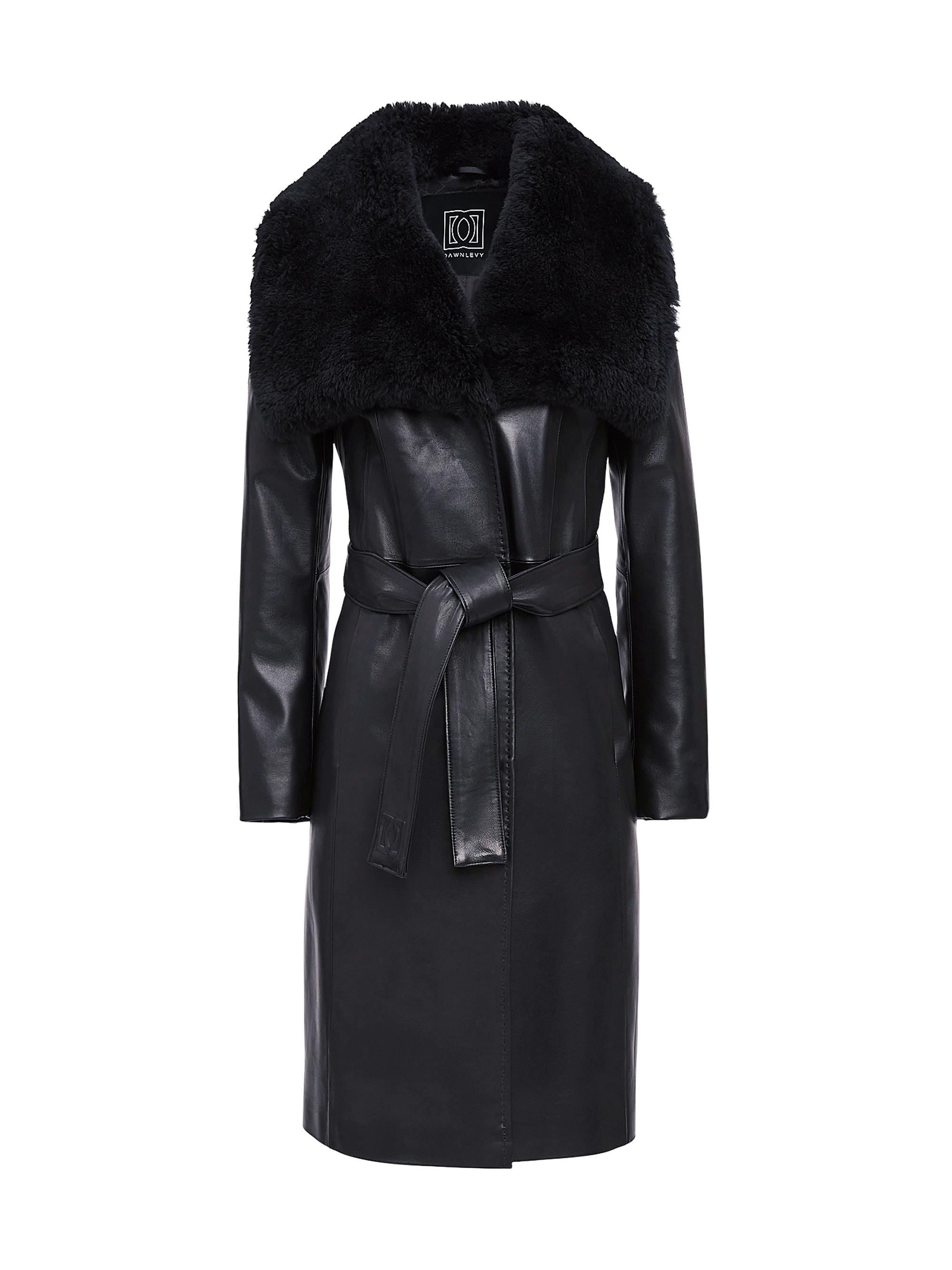Dawn Levy Women's Nina Leather Coat - Black