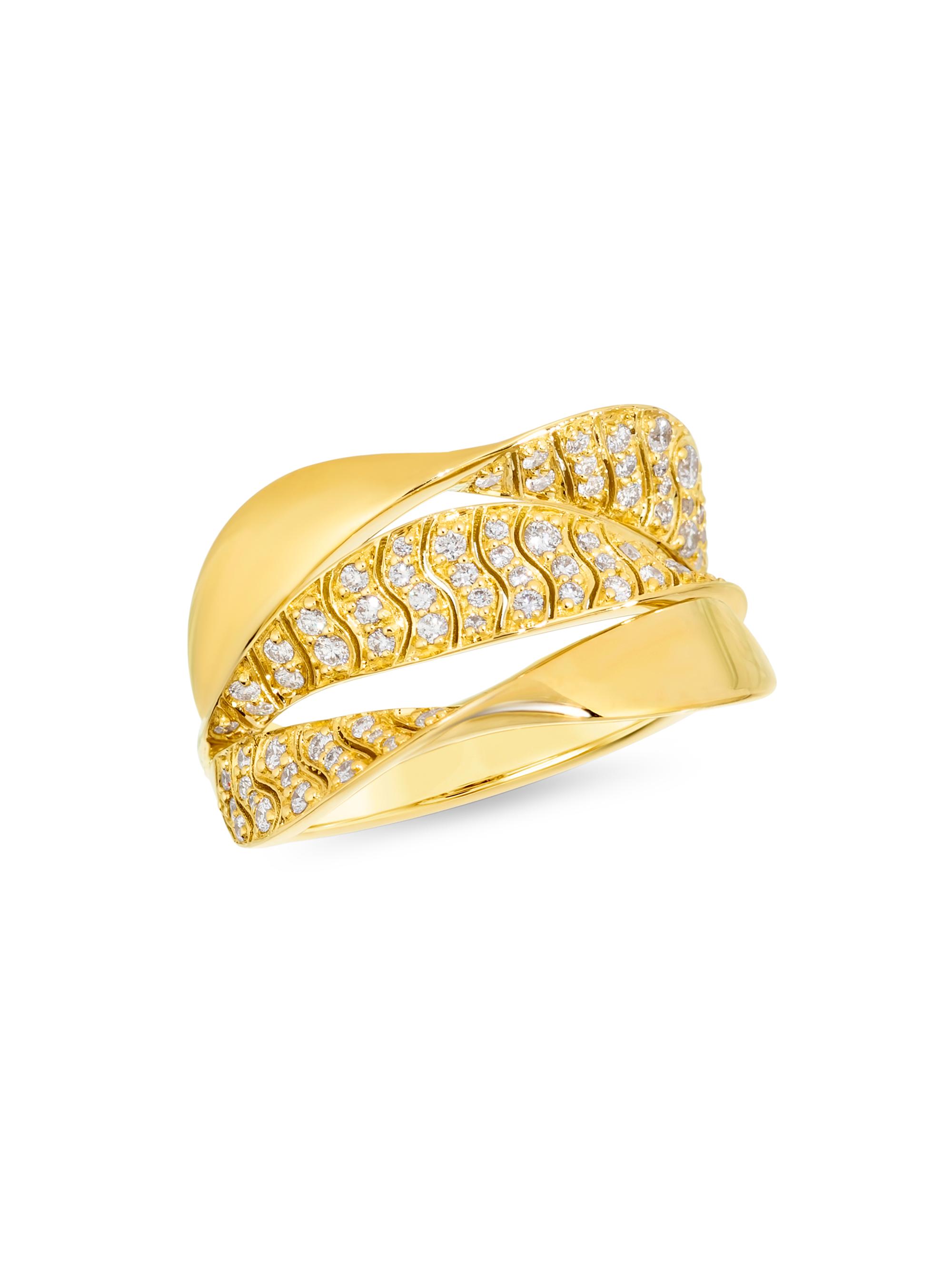 Dunas 18K Yellow Gold & 0.49 TCW Diamond Ring