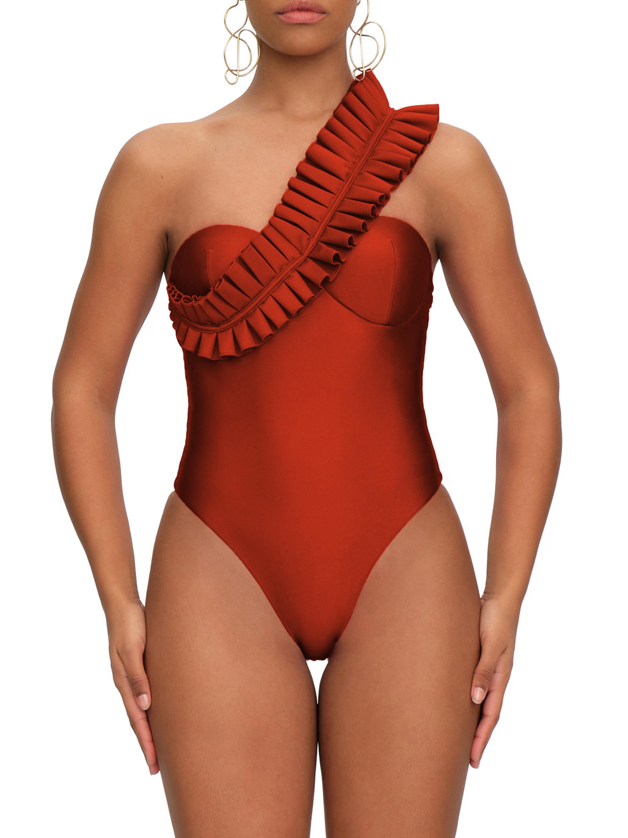 Nisi Pleated Underwire One-Piece Swimsuit